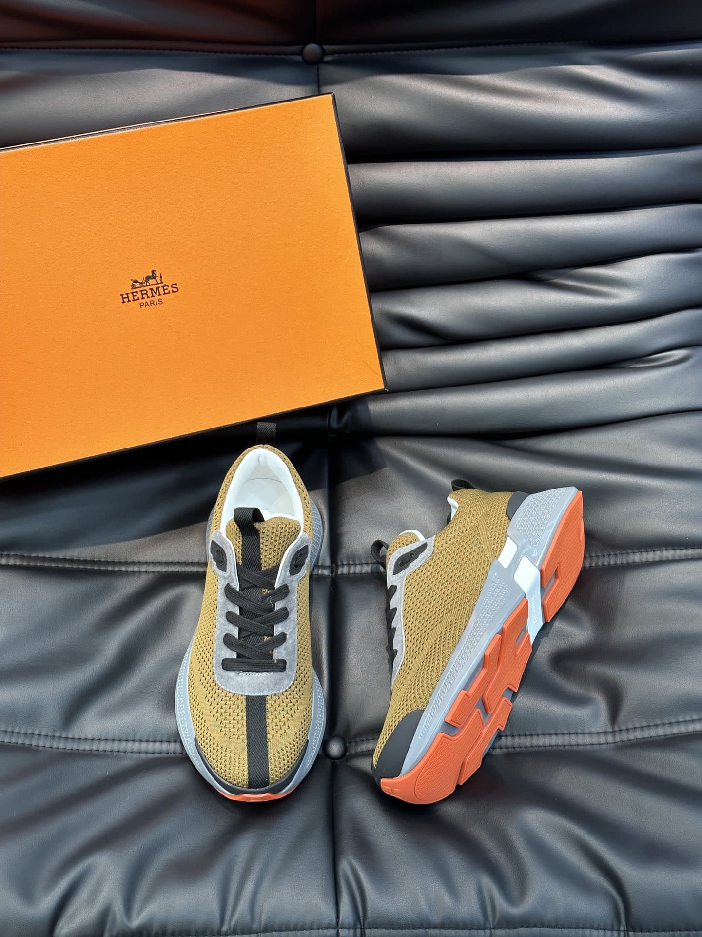 Hermes Heros Sneaker Khaki Gray H232985Zh1R400