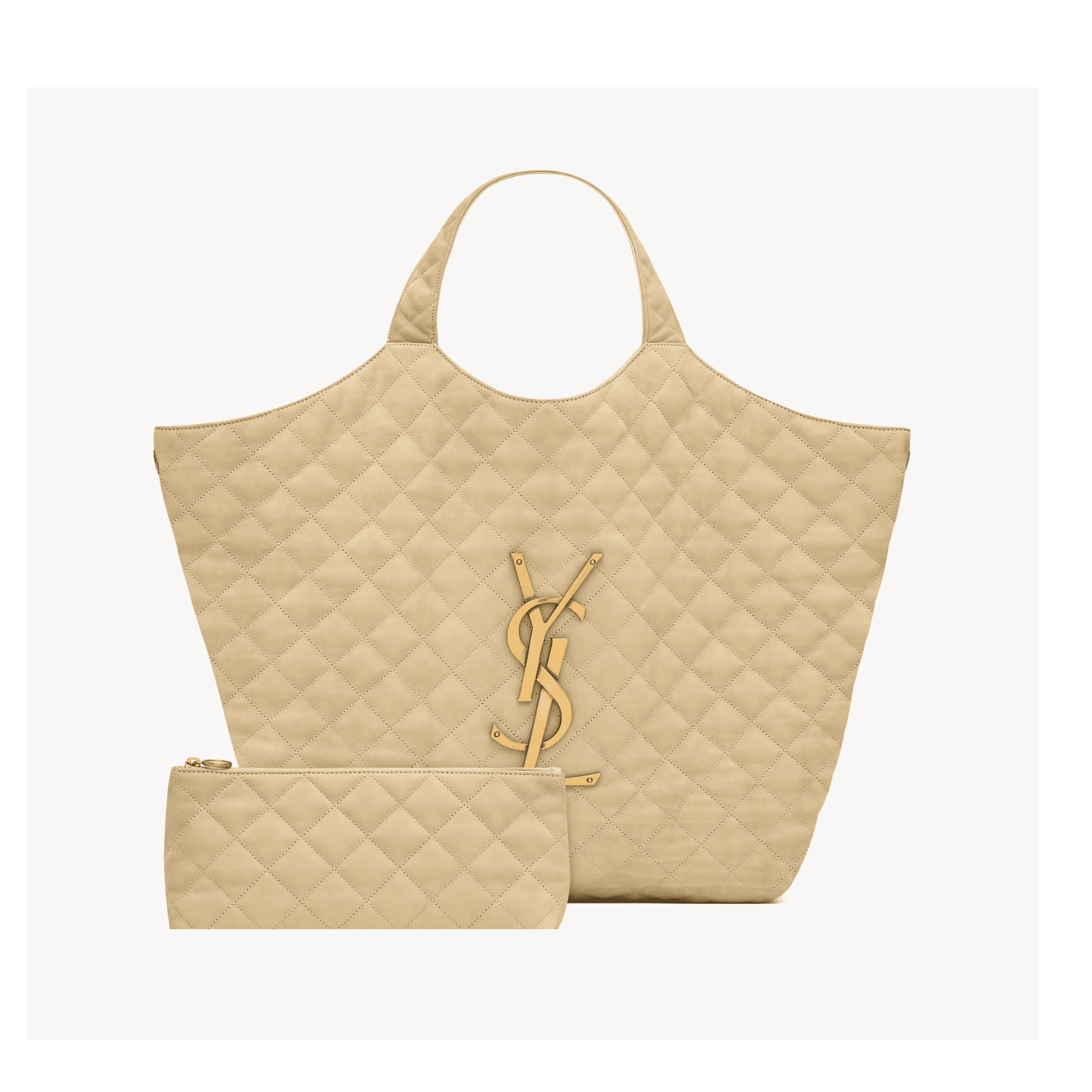 Saint Laurent Icare Maxi Shopping Bag In Quilted Beige 58Cm