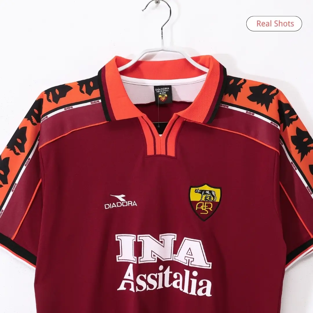 TOTTI #10 Retro Roma Home Soccer Jersey 1998/99