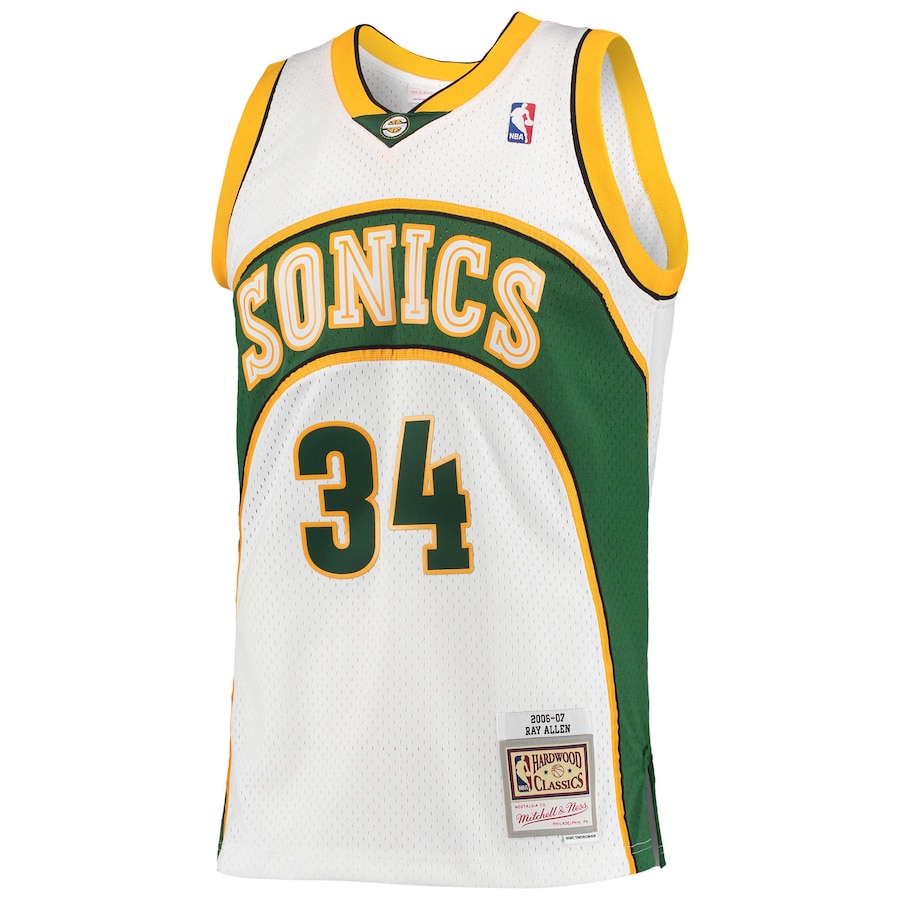 Ray Allen Seattle SuperSonics Mitchell & Ness Hardwood Classics Swingman Jersey - White