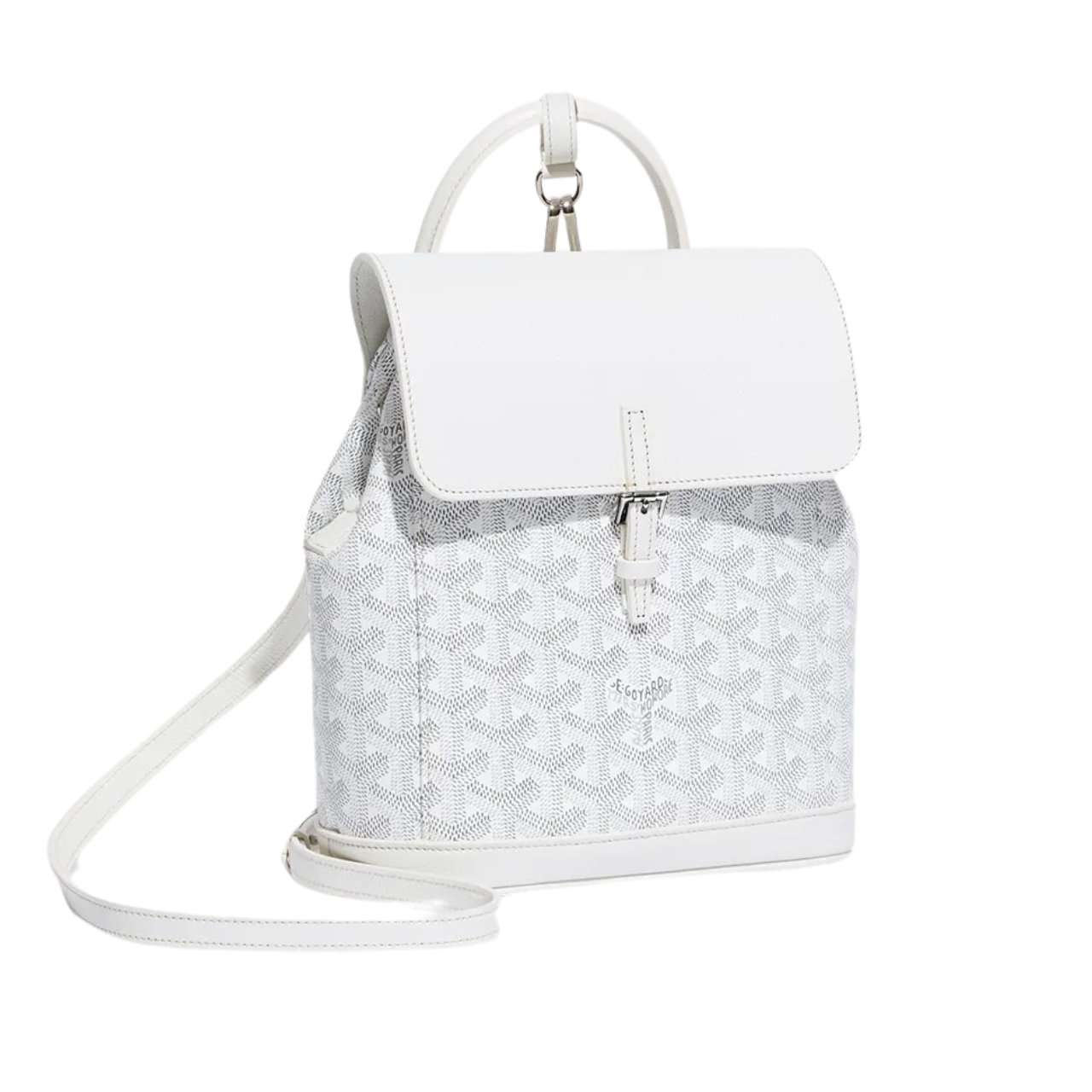 Goyard Alpin Mini Backpack 21 Cm White Lambskin And Goyardine Canvas