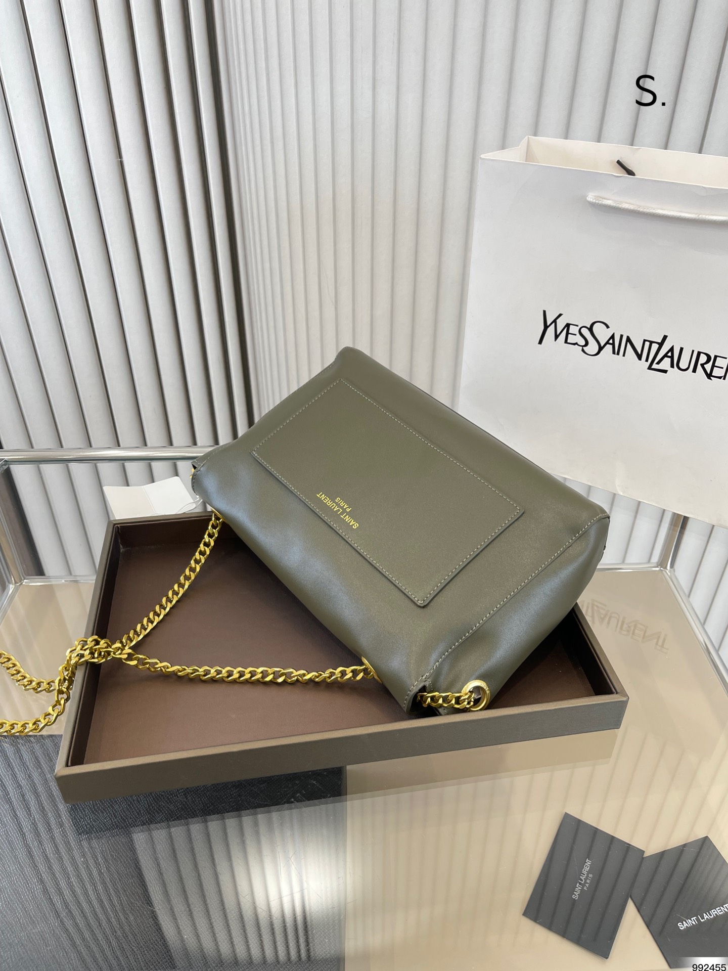 Saint Laurent Kate Medium Chain Bag In Grain De Poudre Embossed Leather