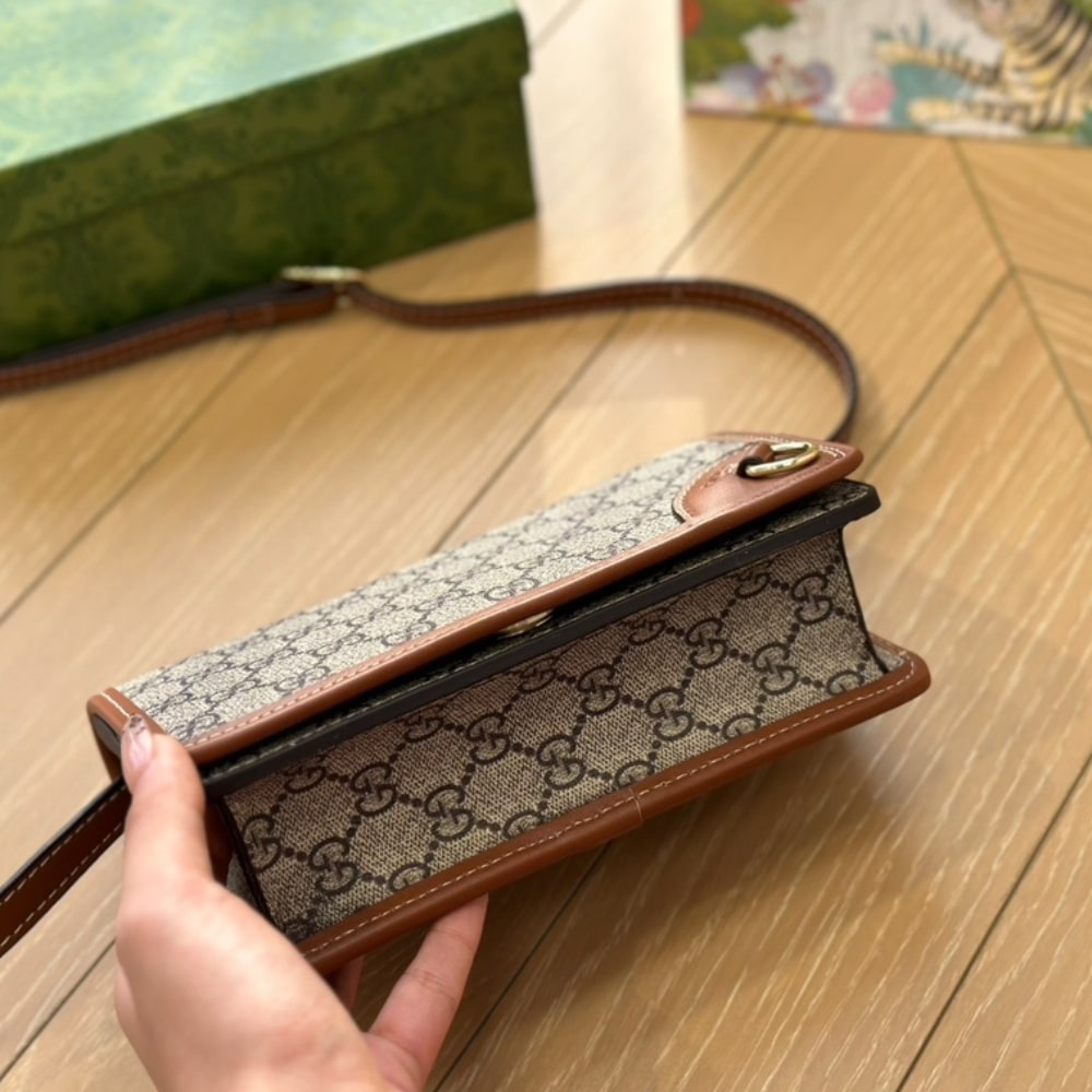Gucci Gg Emblem Super Mini Shoulder Bag Beige 20cm 820688 Fad6l 9758