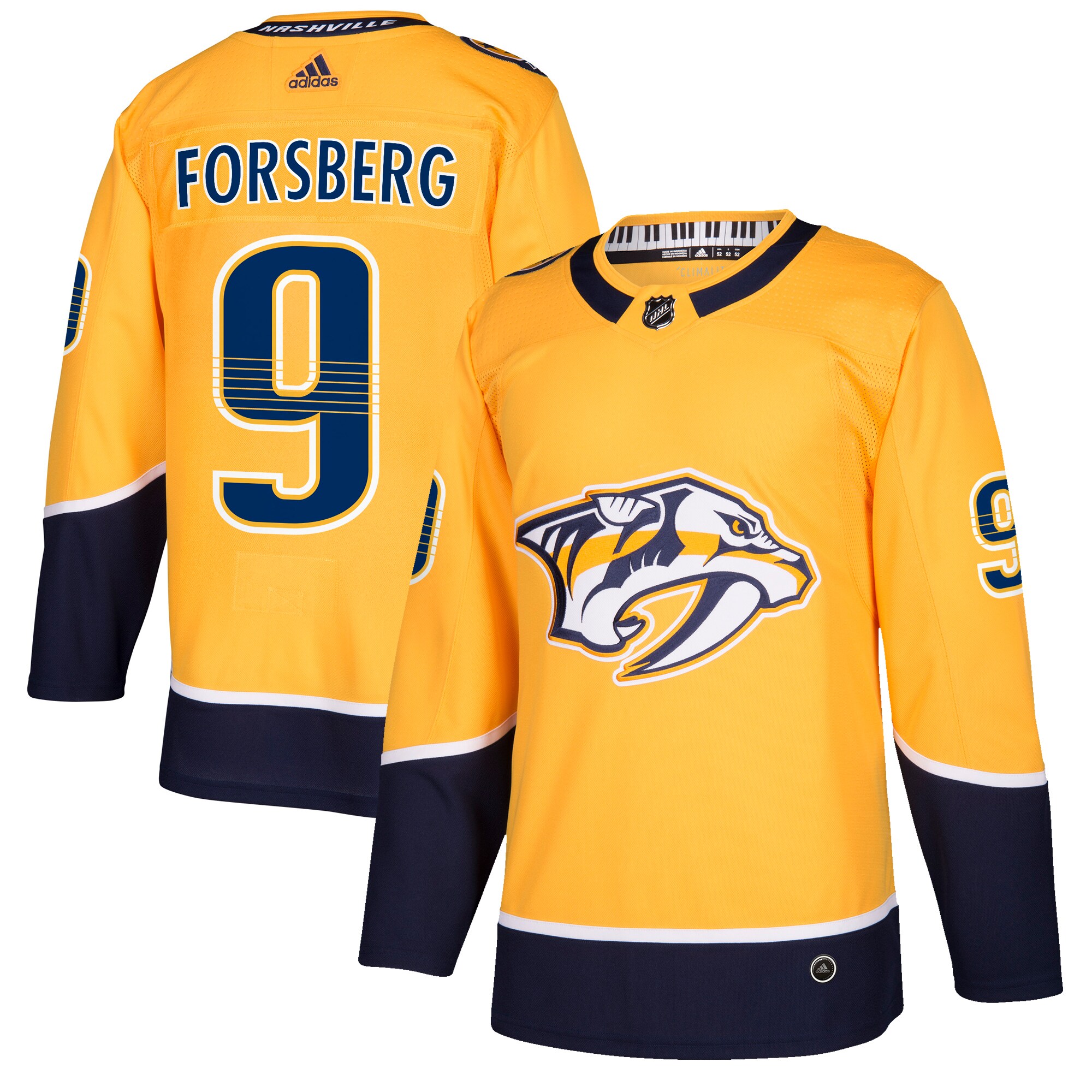 Filip Forsberg Nashville Predators adidas Authentic Player Jersey – Gold