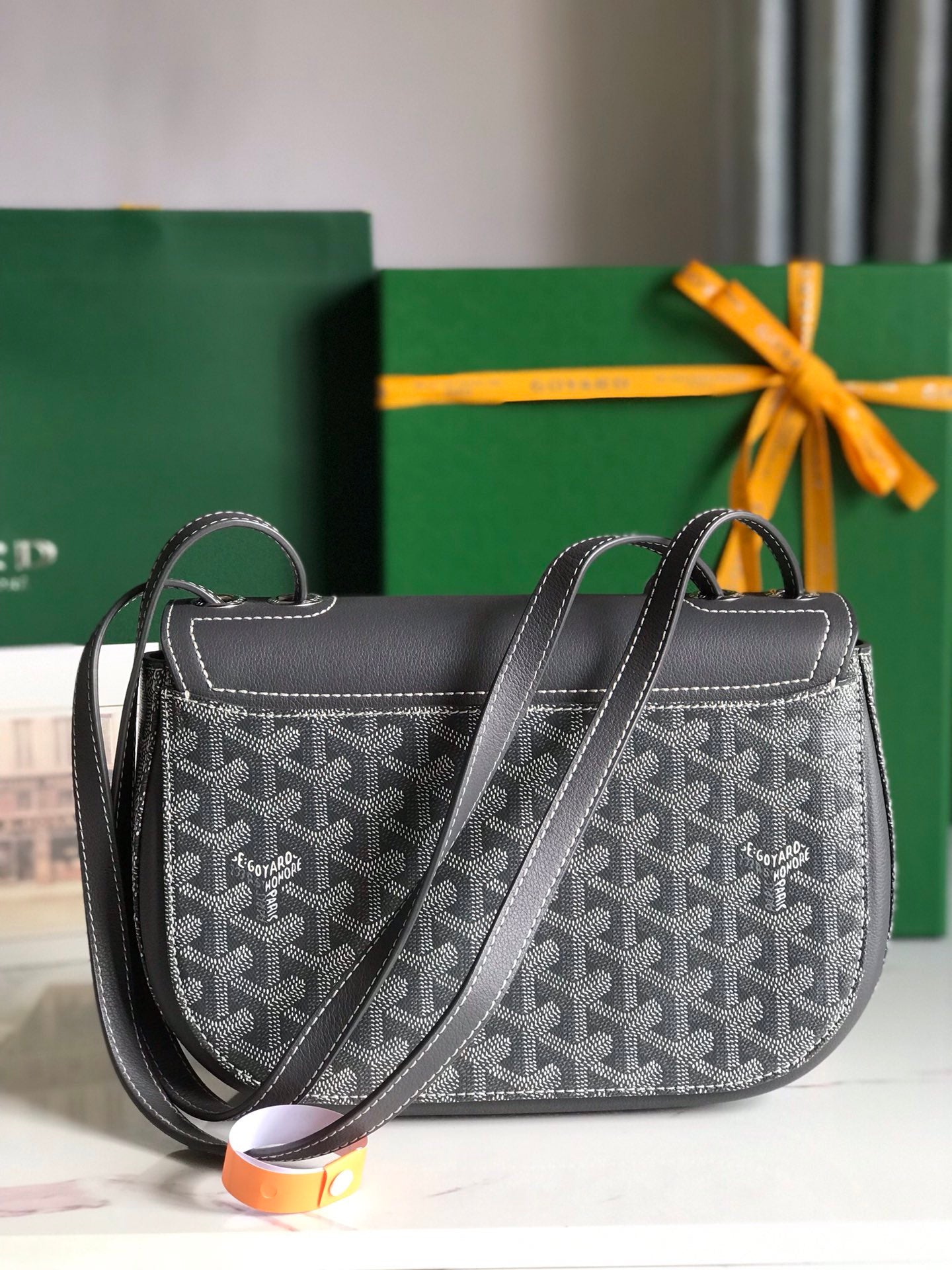 Goyard 233 Bag 25 Cm Gray Calfskin And Goyardine Canvas 25cm