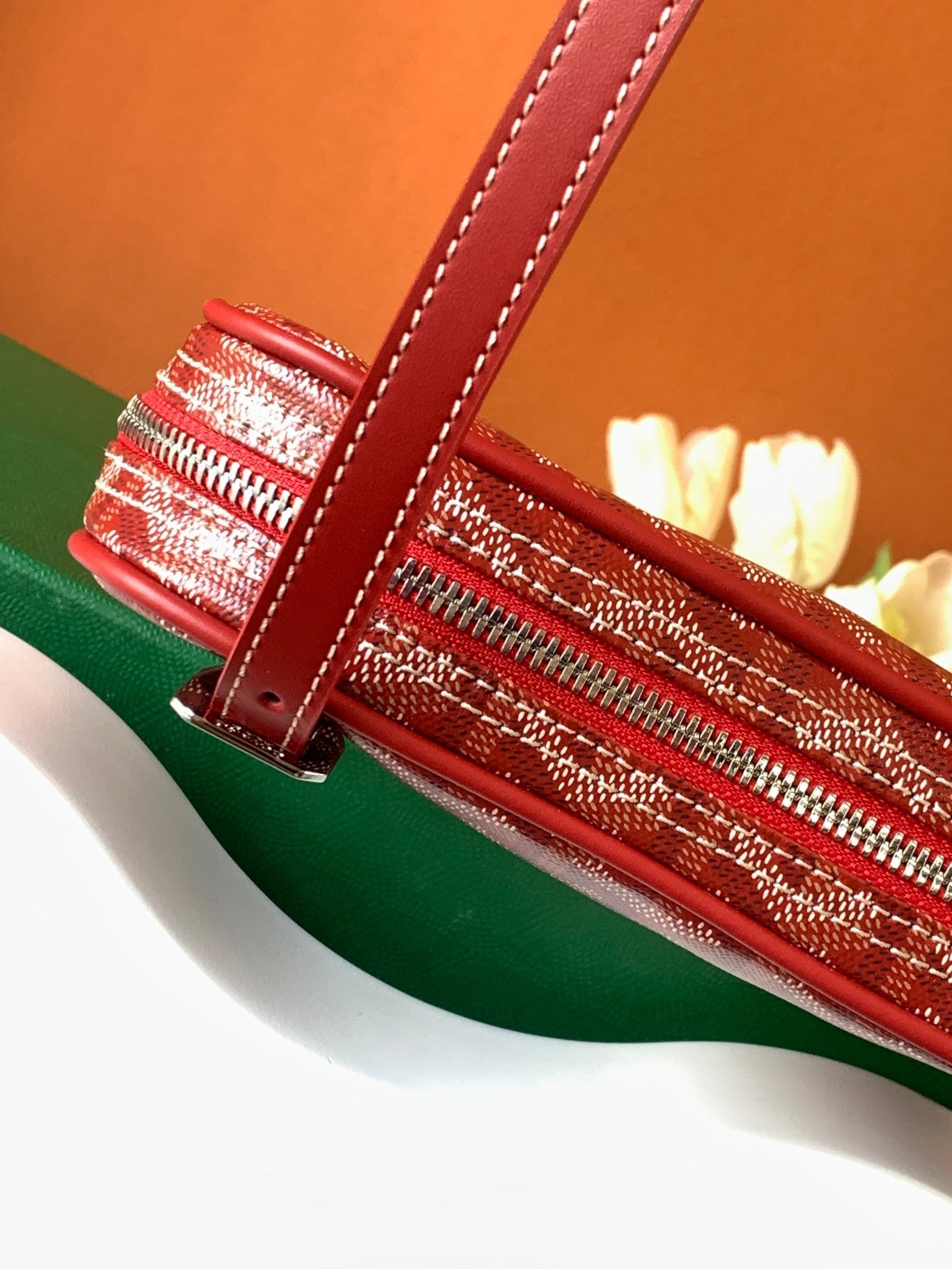 Goyard Yona Bag Coated MM 21Cm Red Canvas
