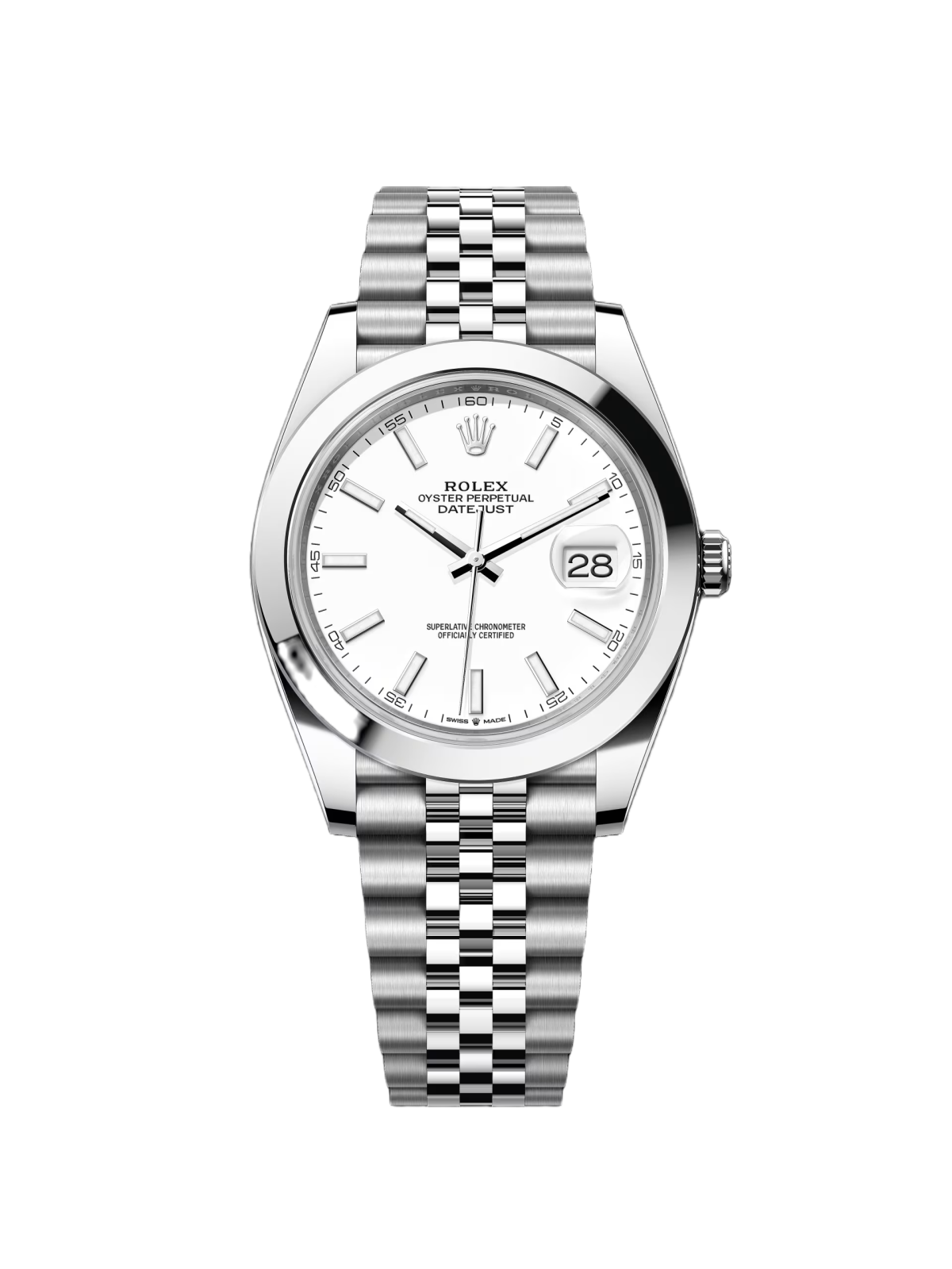 Rolex  Datejust 41mm 126300 White Index Oyster Stainless Steel Watch