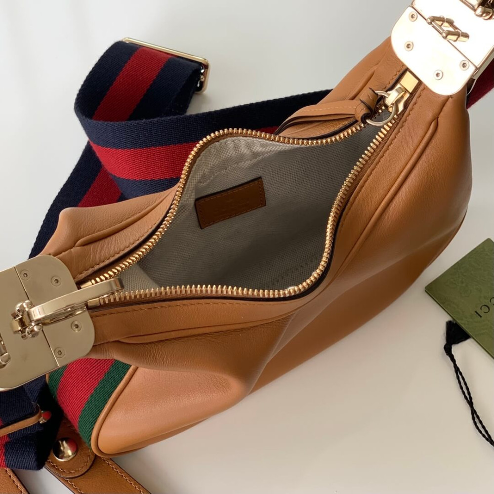 Gucci Brown Leather Attache Small Shoulder Bag 23cm