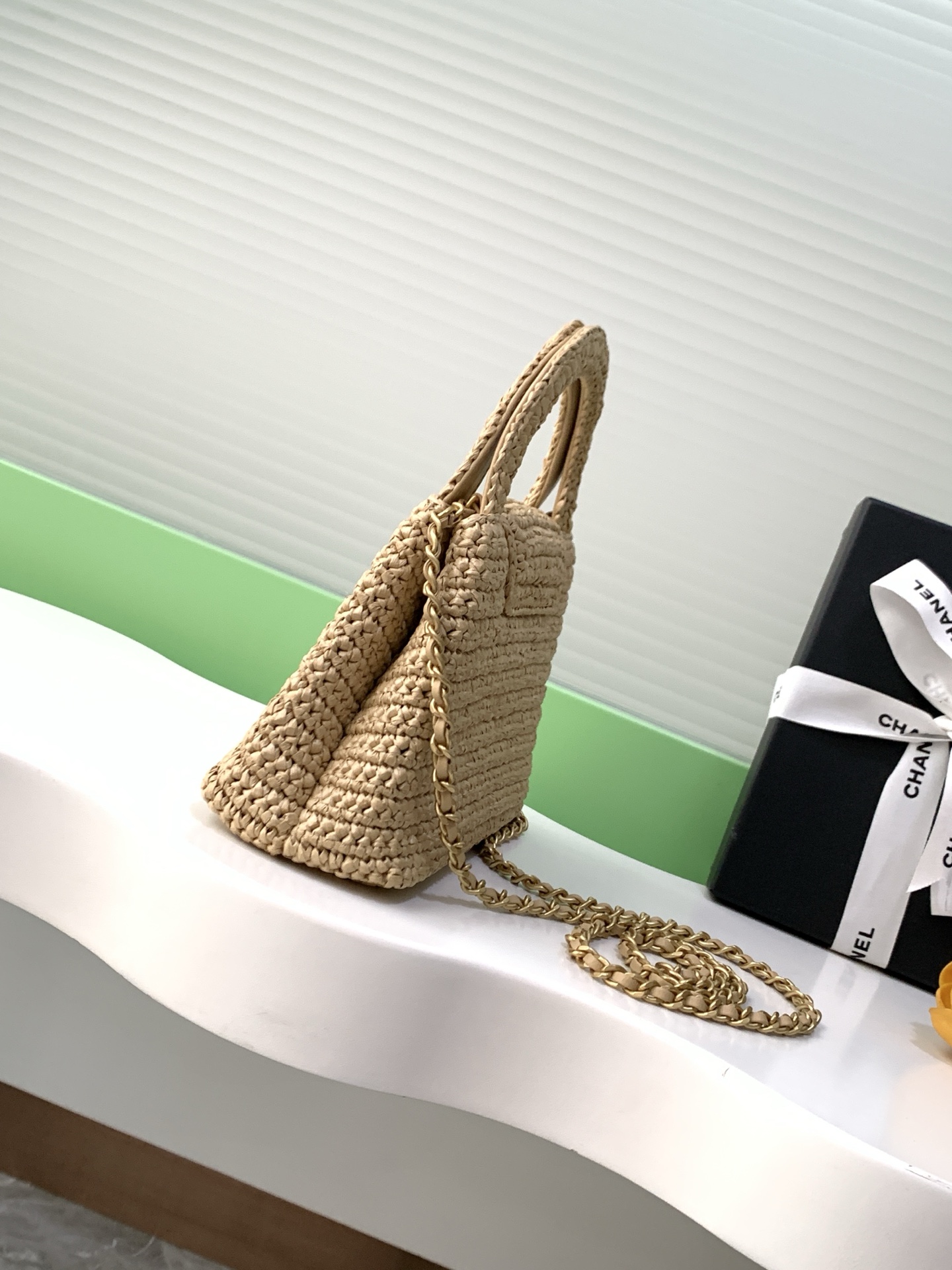 26C Cruise Raffia Mini Kelly Top Handle Bag