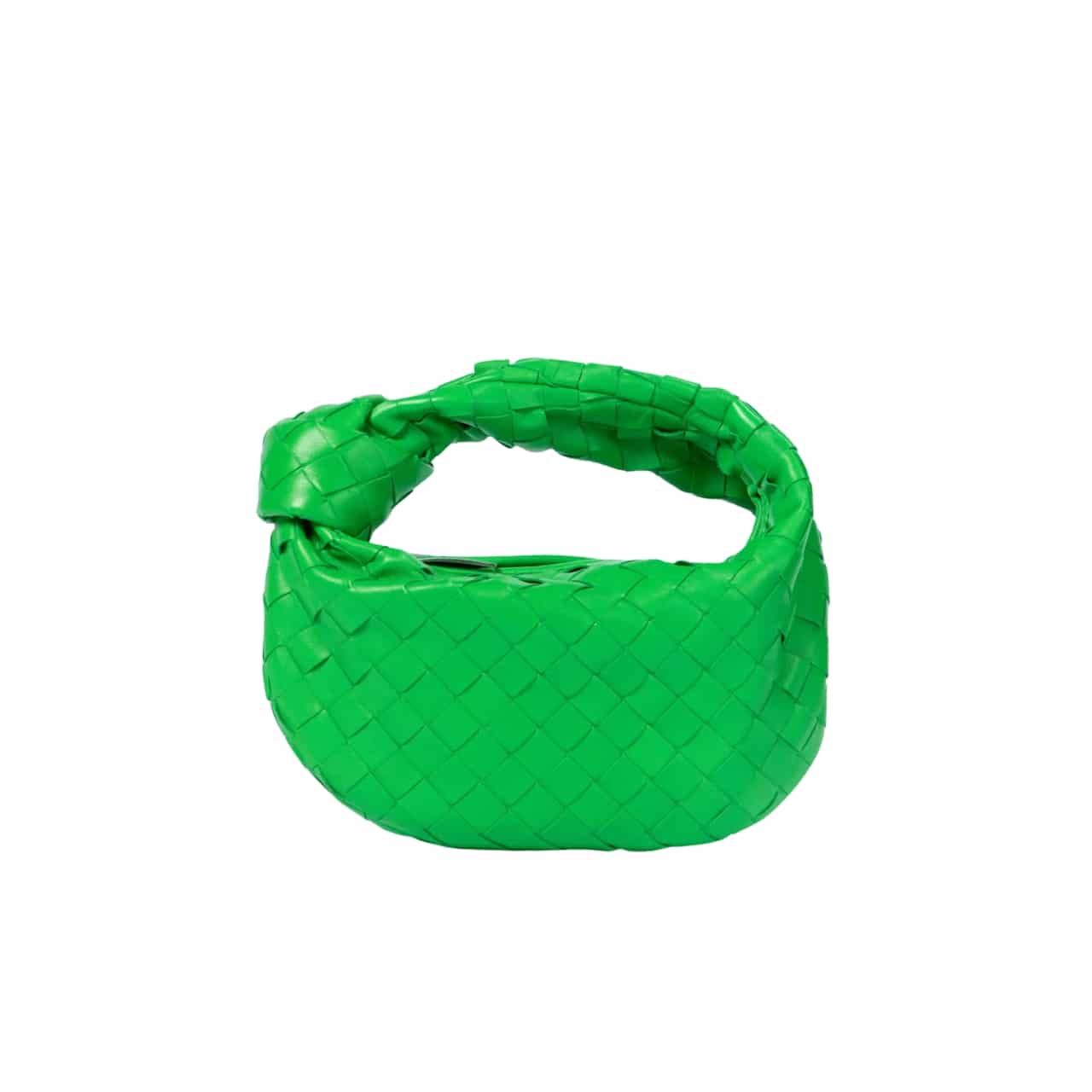 Bottega Veneta Jodie Leather Handle Bag Green 27Cm