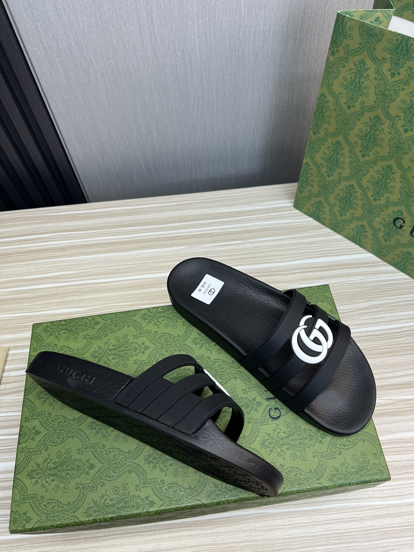 Gucci Slippers Sandals Mules Summer With Gg Logo White