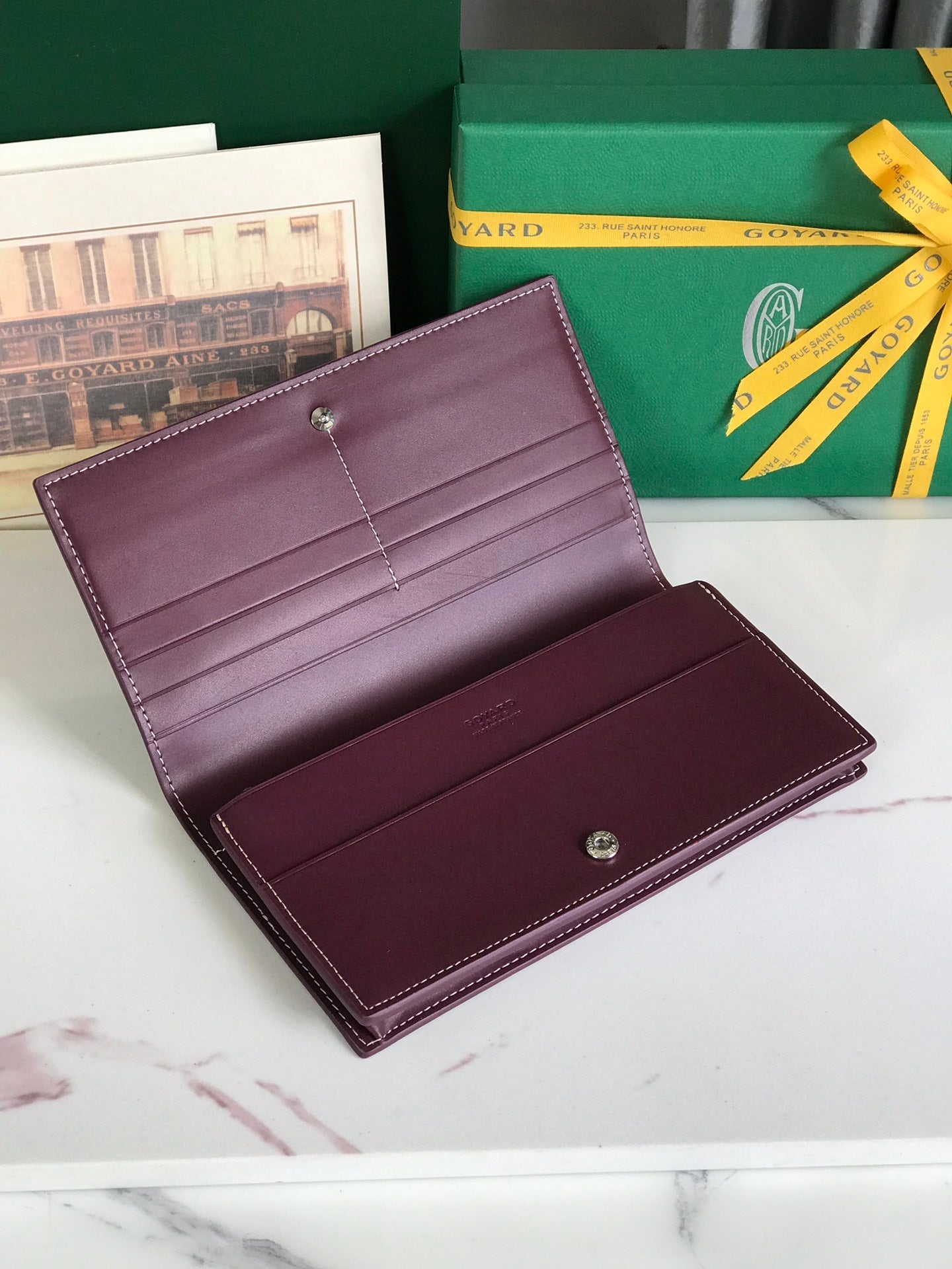 Goyard Richelieu Wallet 19 Cm Wine Red Goyardine Canvas