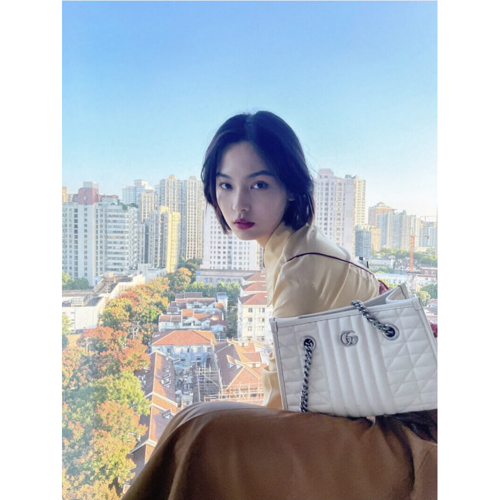 Gucci GG Marmont Small Tote Bag White
