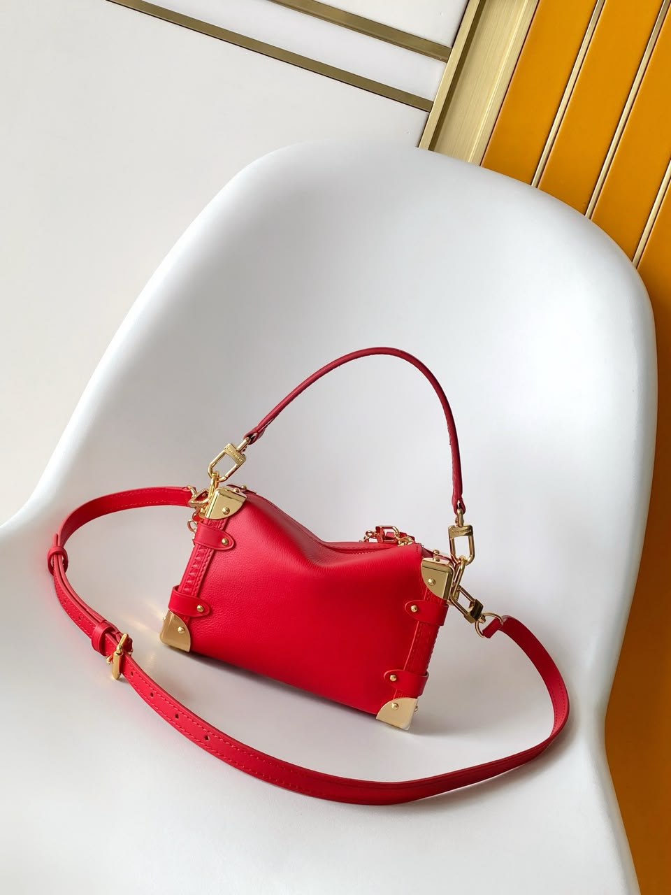 Louis Vuitton PM Side Trunk Bag Sari Red 19cm M28333