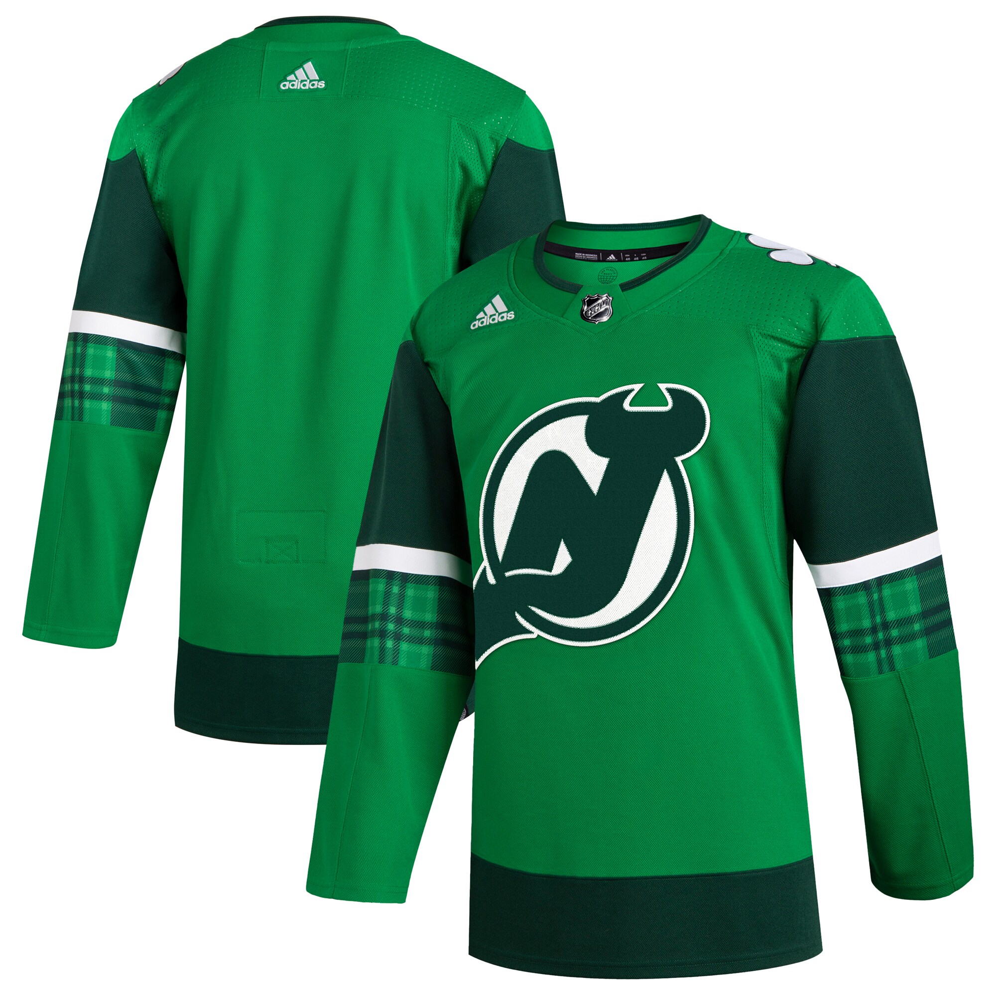 New Jersey Devils adidas 2023 St. Patrick’s Day Primegreen Authentic Jersey – Kelly Green
