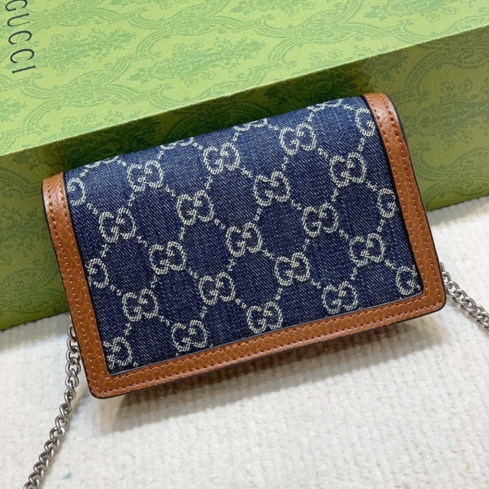 Gucci Dionysus Super Mini Denim Dark Blue And Brown 16Cm 476432 2KQFN 4483