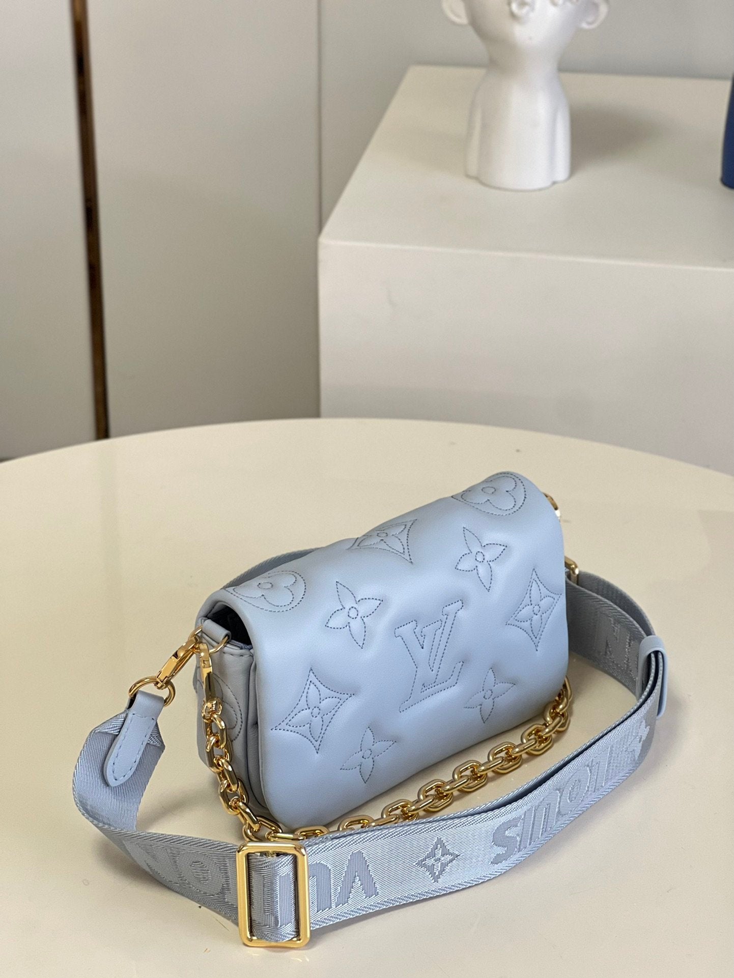 Louis Vuitton Wallet On Strap Bubblegram Blue