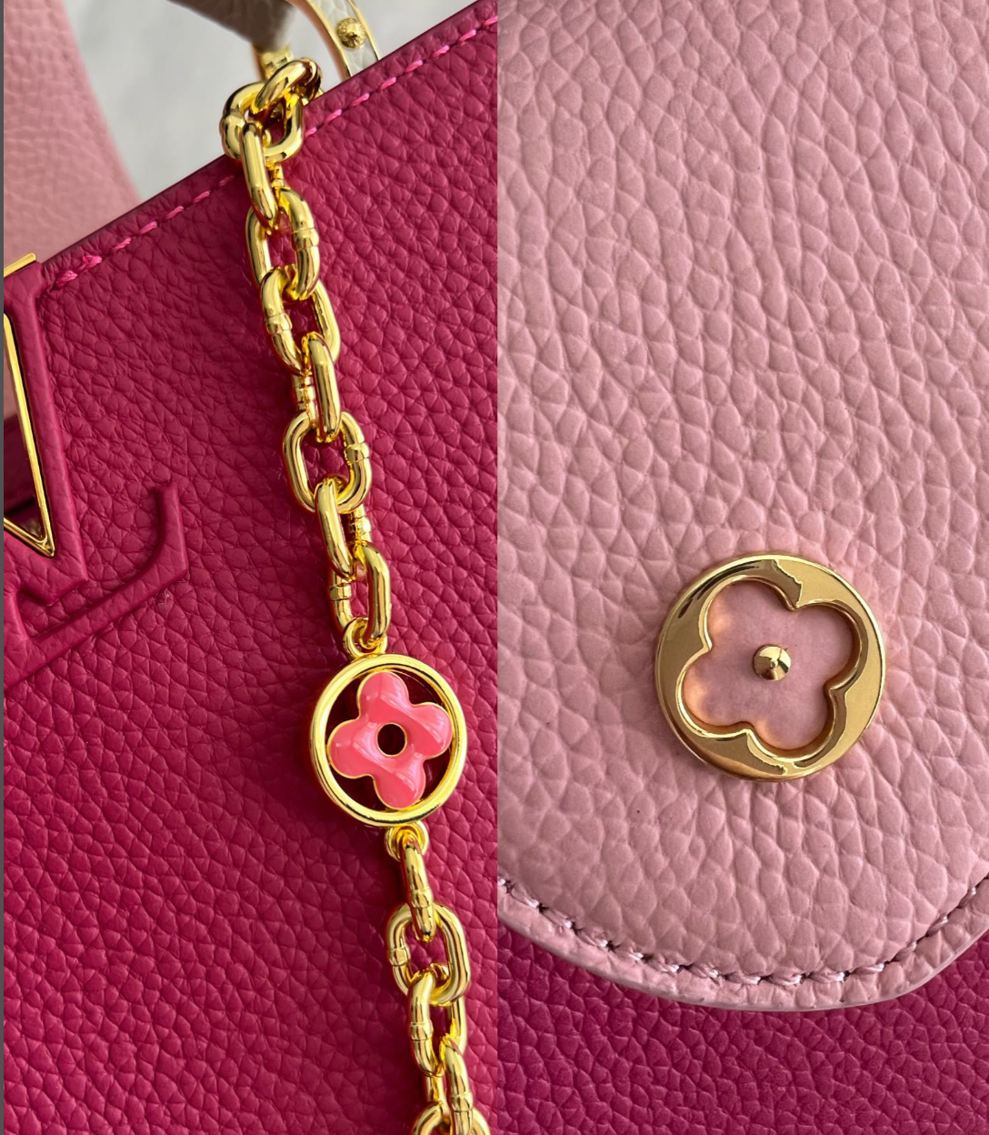 Louis Vuitton Capucines Mini Taurillon Cowhide Dark Pink 20Cm M20845
