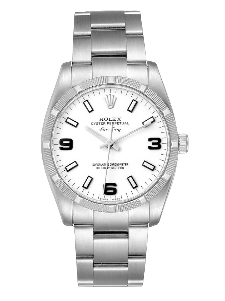 【Super Clone】Rolex Oyster Perpetual Air King 114210 White Dial 34mm Unisex replica watch