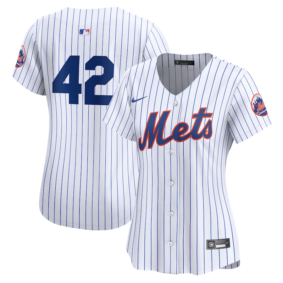 New York Mets Women's 2024 Jackie Robinson Day Home Limited Jersey  White