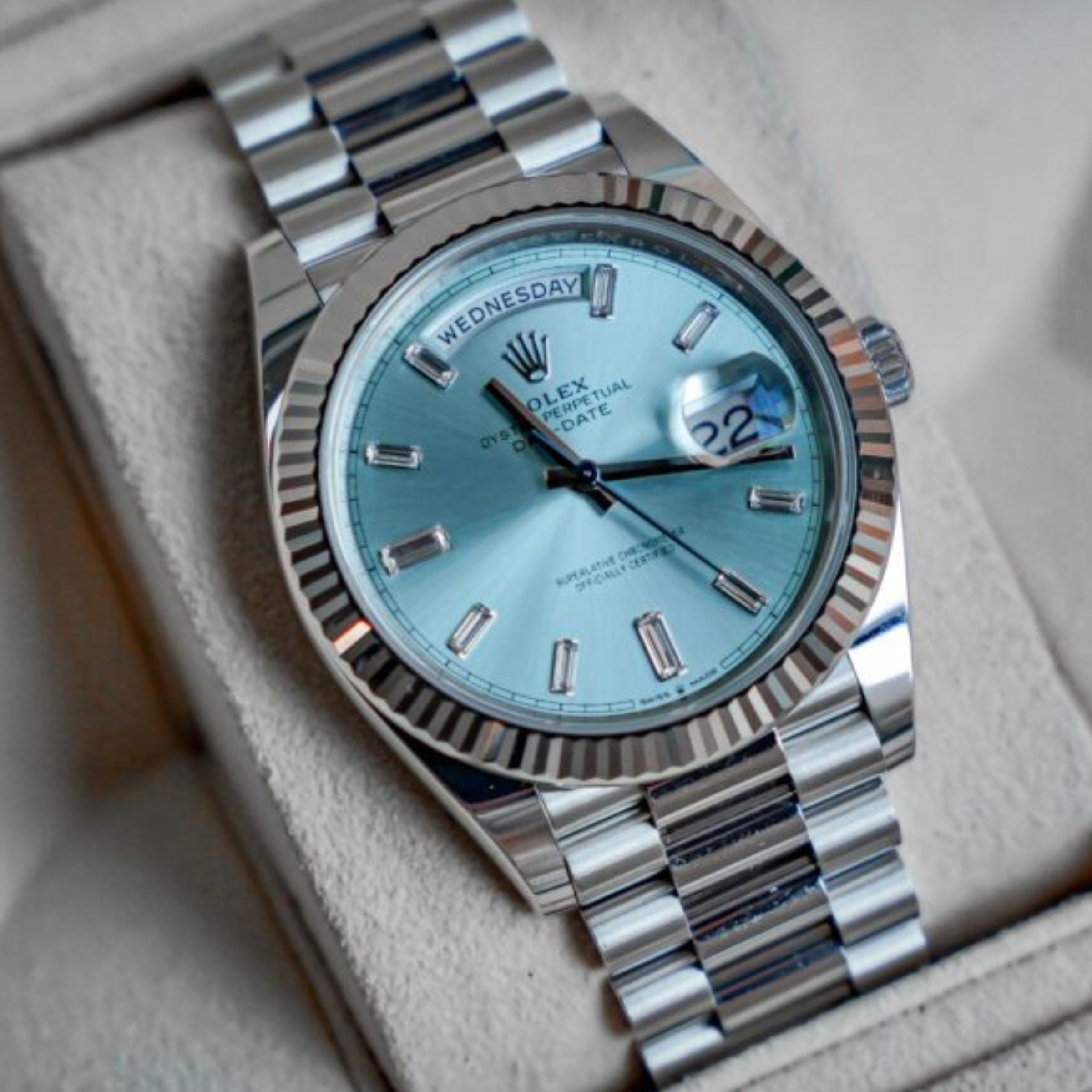 [Superclone] Rolex Day-Date 36mm Ice-Blue Dial President 128236