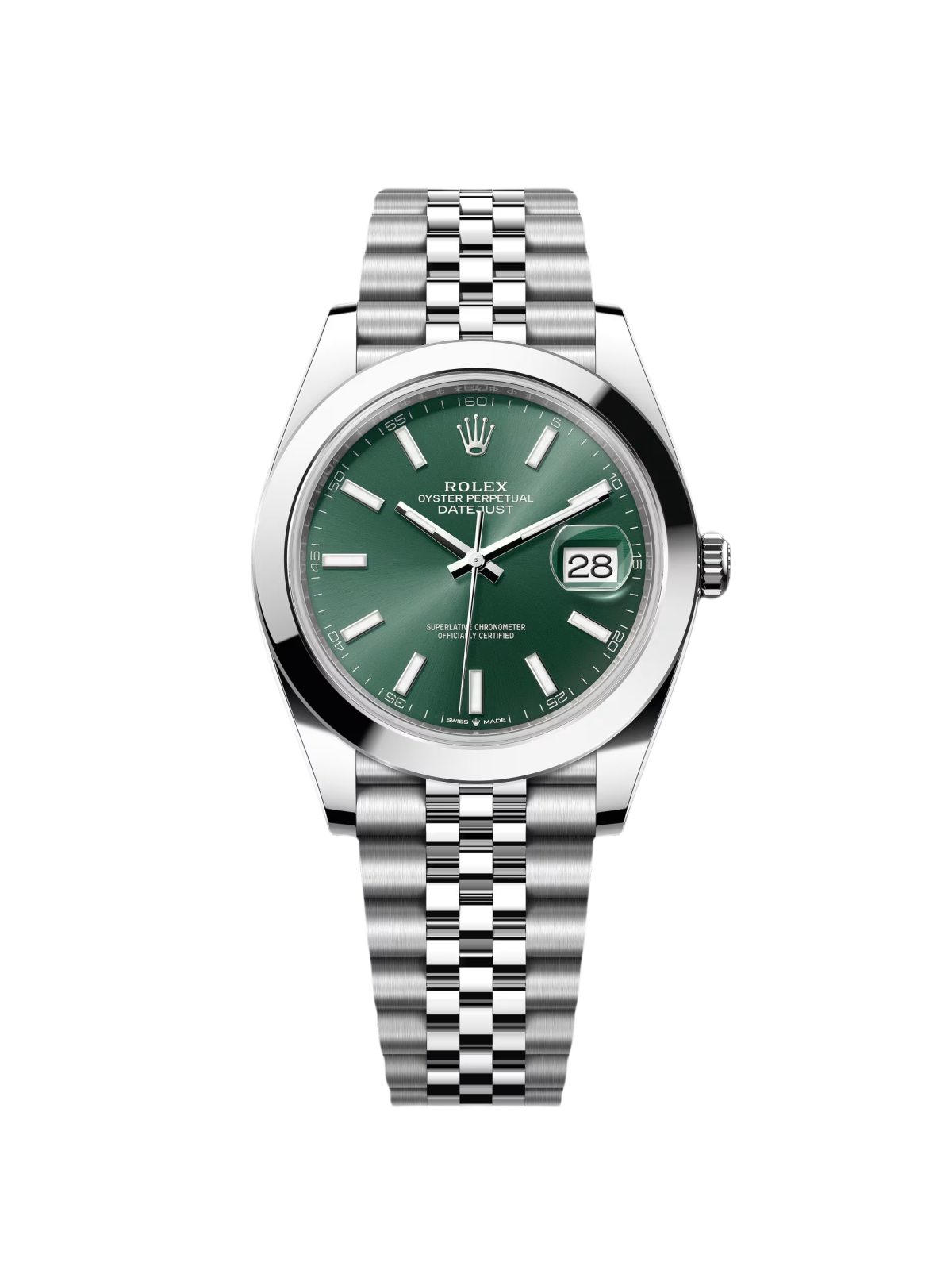 Rolex Datejust 41mm 126300 Mint Green Dial Stainless Steel Oyster Bracelet Watch