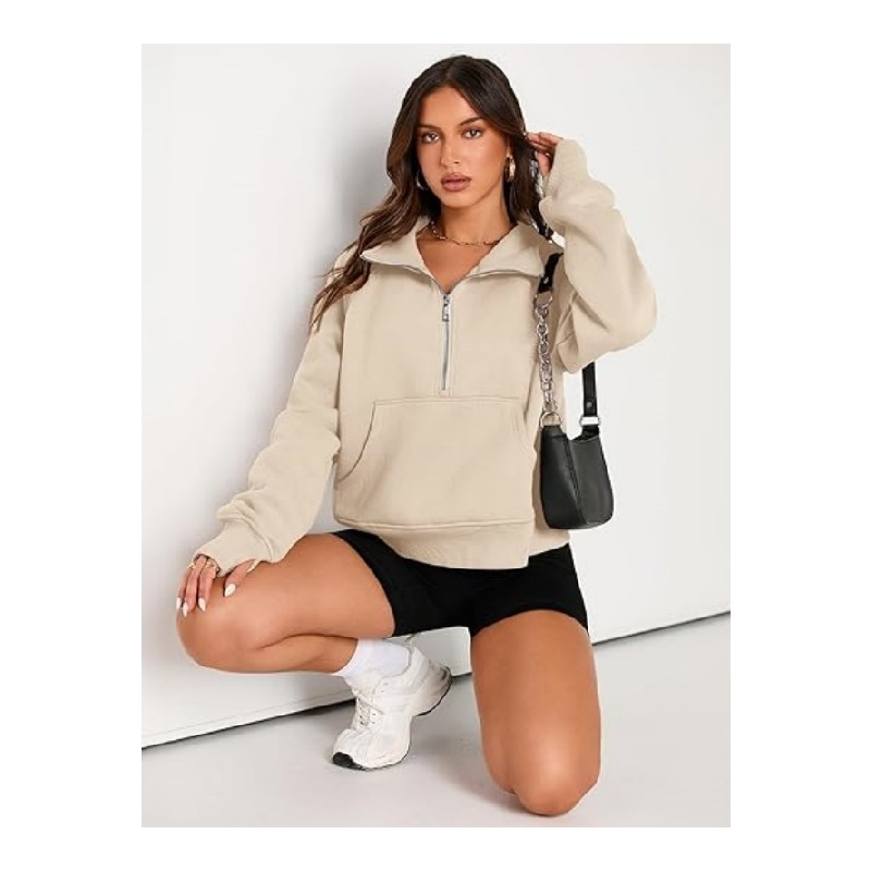 Womens Sweatshirts Half Zip Fleece Pullover Fall Outfits