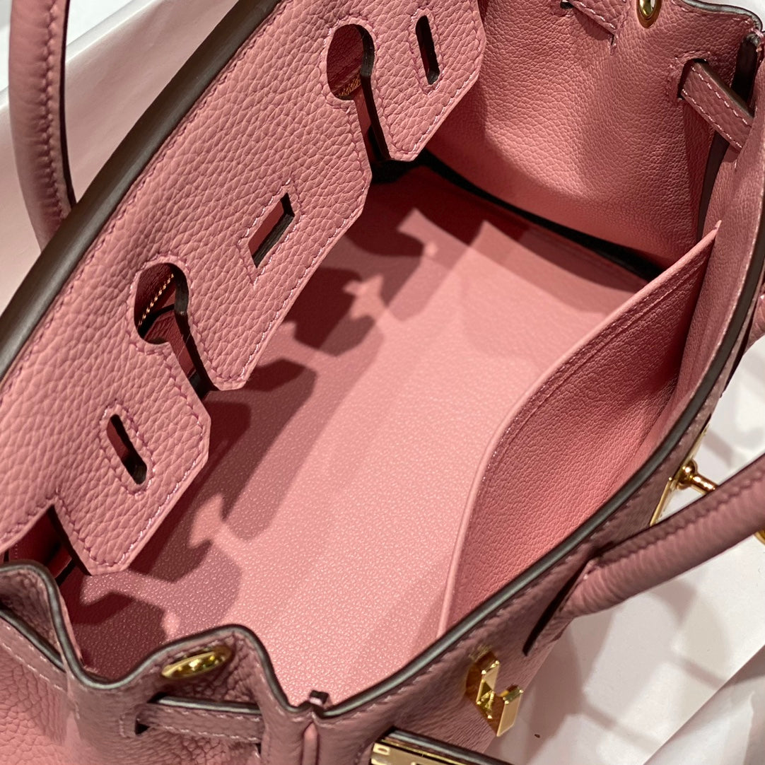 Hermes Birkin 20Cm Rose Confetti Togo Leather Gold Hardware