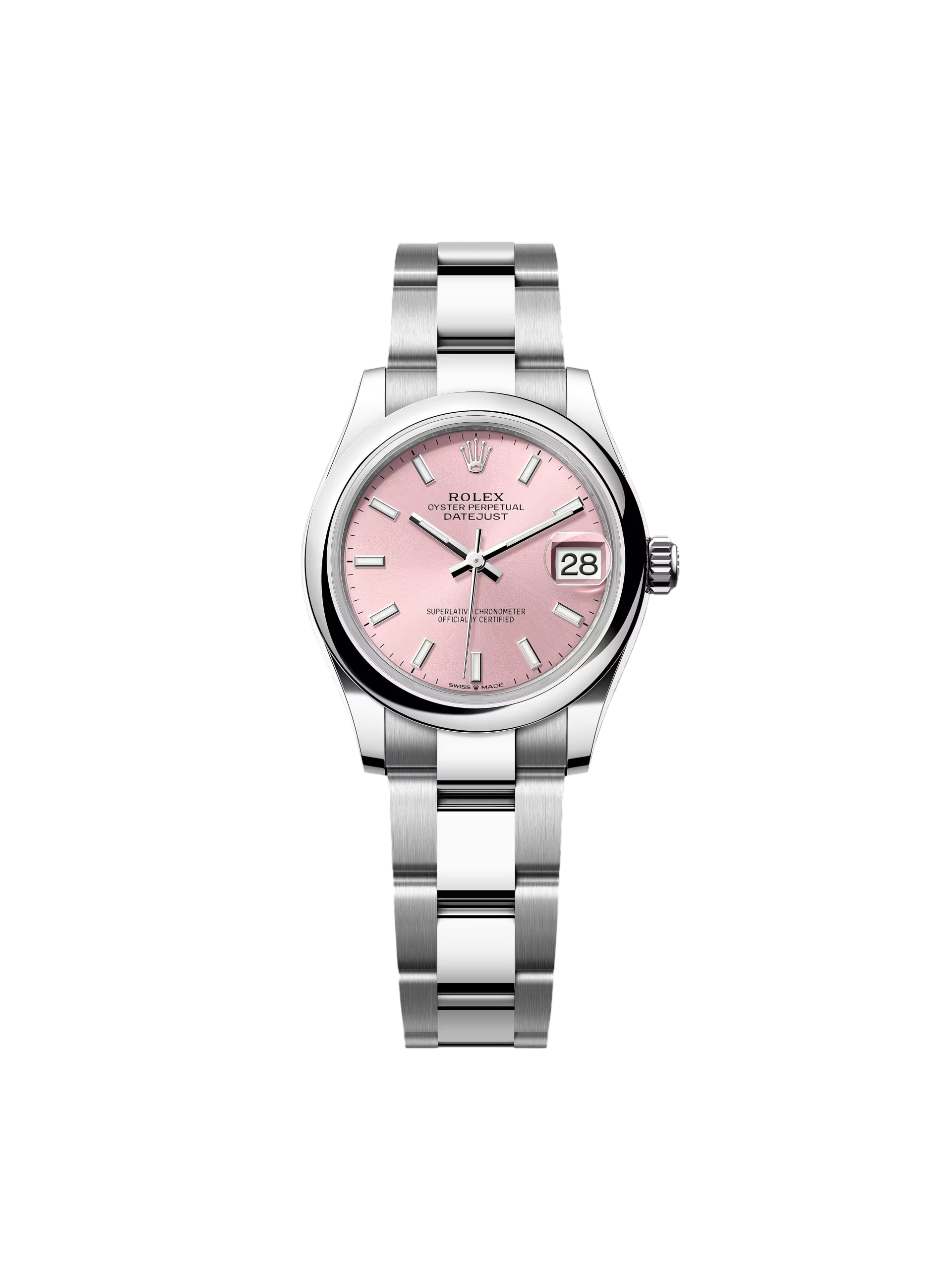 Rolex Datejust m278240-0007/0008 31mm Pink Index Domed Bezel Oyster Oystersteel