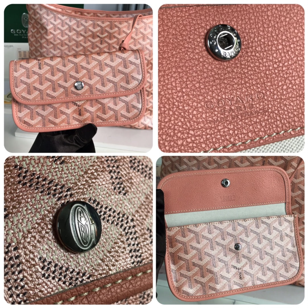 Goyard Hobo Bohème 42 Cm Manhattan Pink Goyardine Canvas And Lambskin