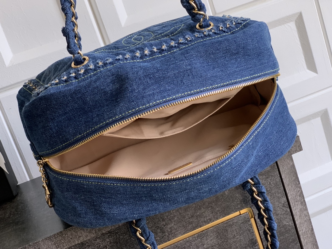 CHANEL Denim Bowling Bag