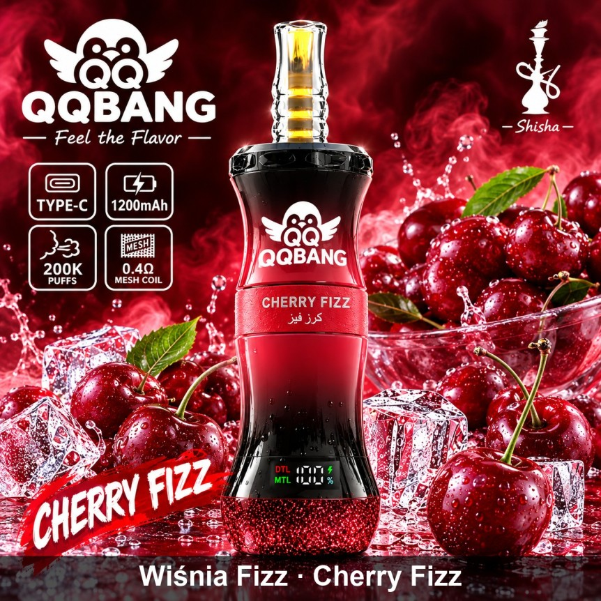 QQBANG 200K – NEW 2026 | shisha with floating crystal – European HIT | 12 flavors, LED, Type-C