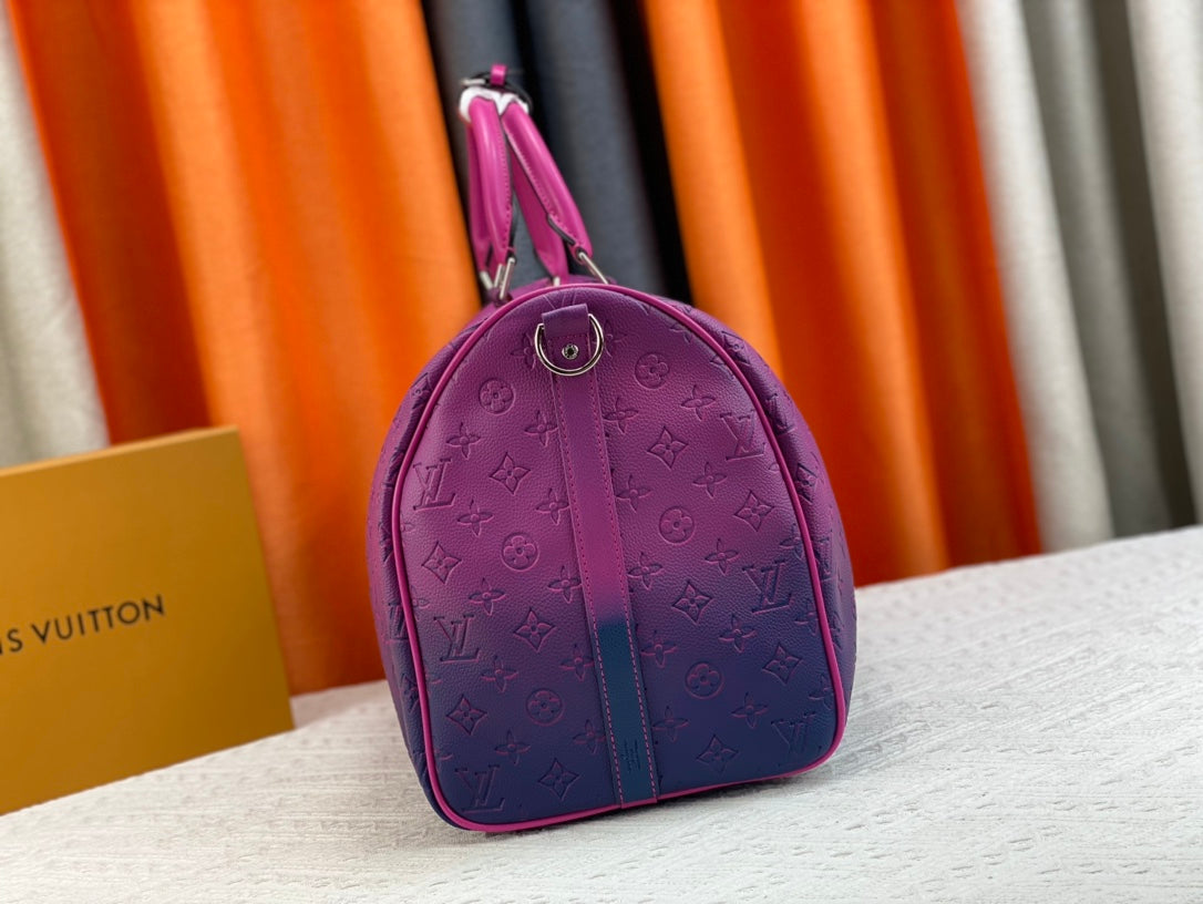 Louis Vuitton Keepall Bandouliere 50Cm Blue And Pink