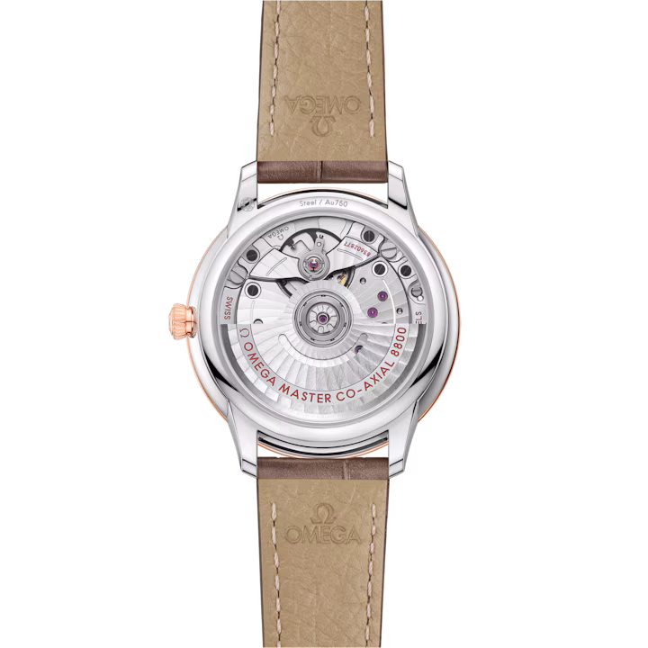 Omega De Ville Prestige 34mm Silver Dial with Diamonds Stainless Steel and Sedna™ 18k Rose Gold Strap 434.23.34.20.52.003