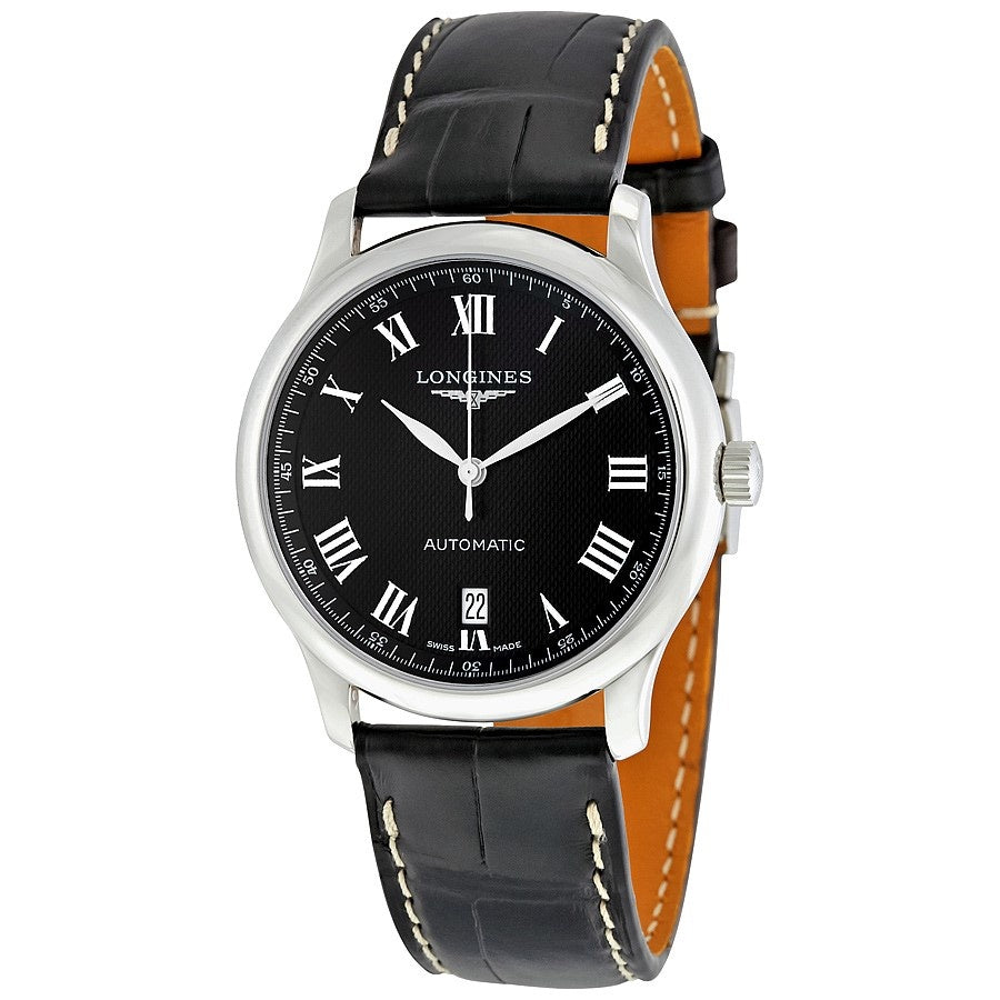 Longines Men's L2.755.4.51.7 Master Collection Black Leather Watch