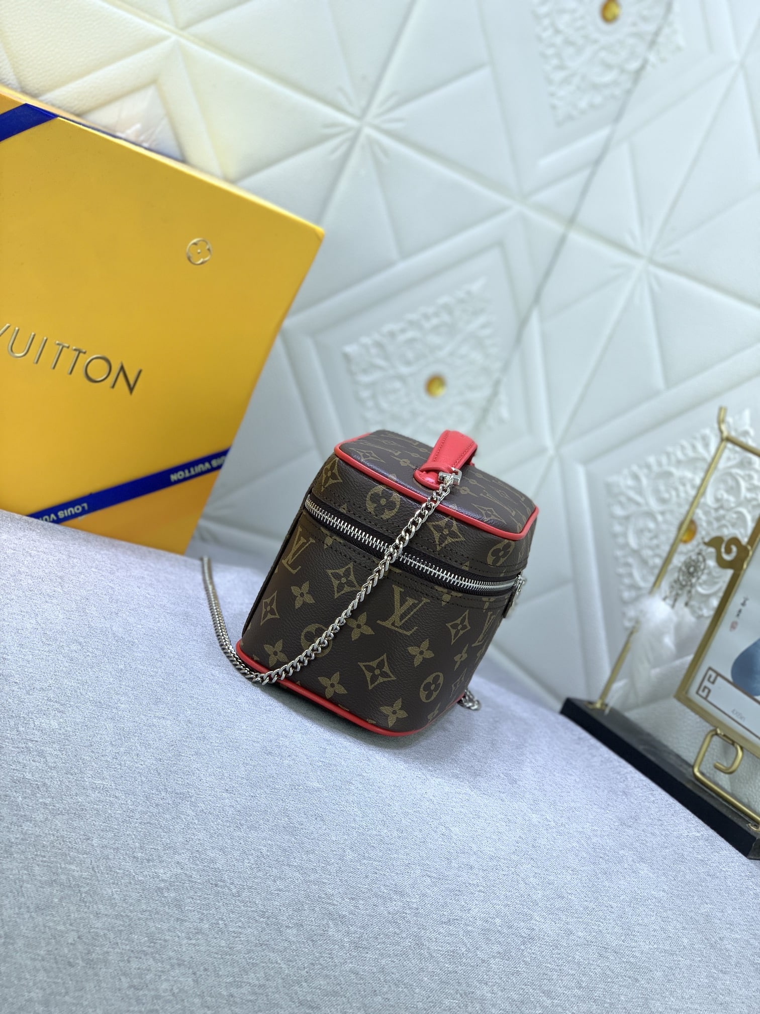 Louis Vuitton Nice Mini Monogram Canvas Red 20Cm M46766