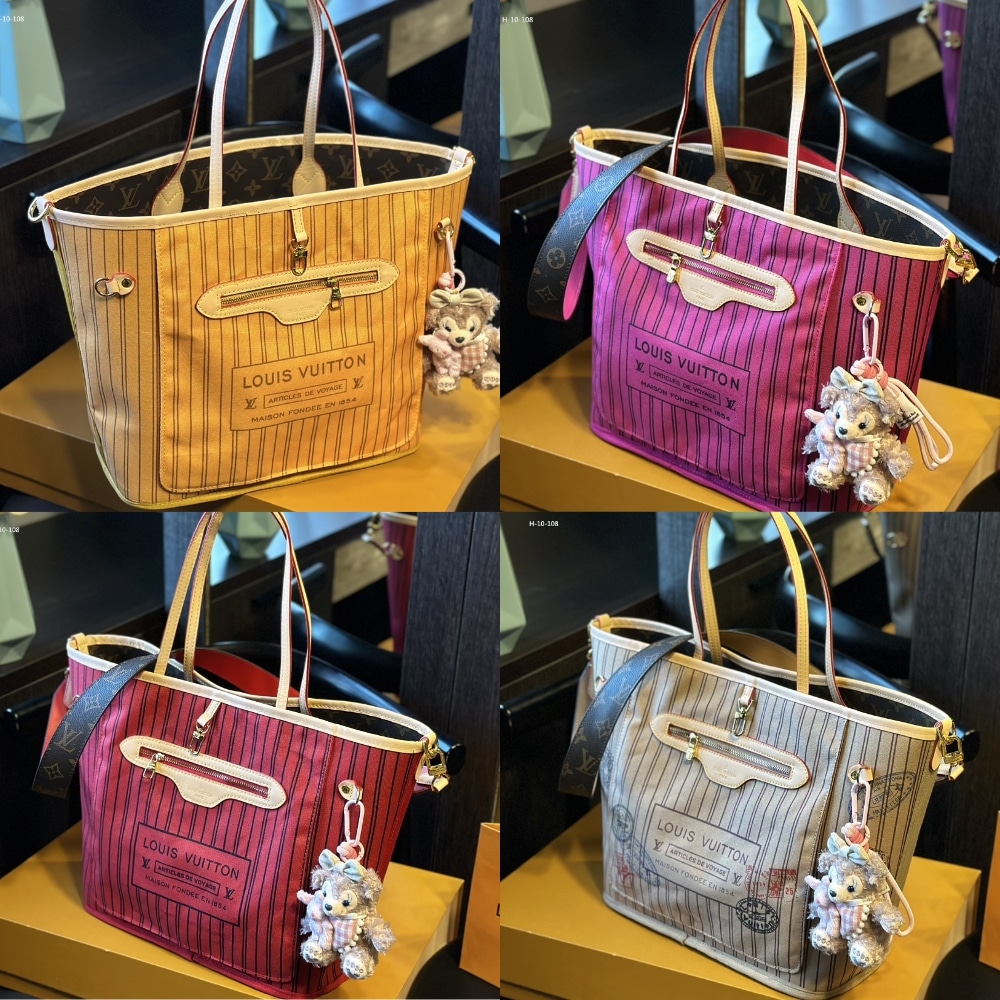 Louis Vuitton Neverfull Bandoulière Inside Out Monogram Rose Pondichery 33Cm M12257