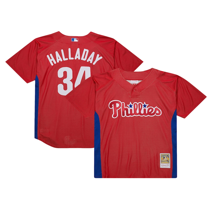 Roy Halladay Philadelphia Phillies Mitchell&Ness Cooperstown Collection 2010 Batting Practice Jersey Red