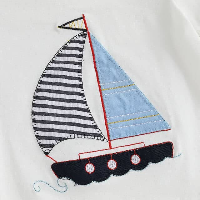 Short Sleeve Sailboat Striped Shorts Toddler Set