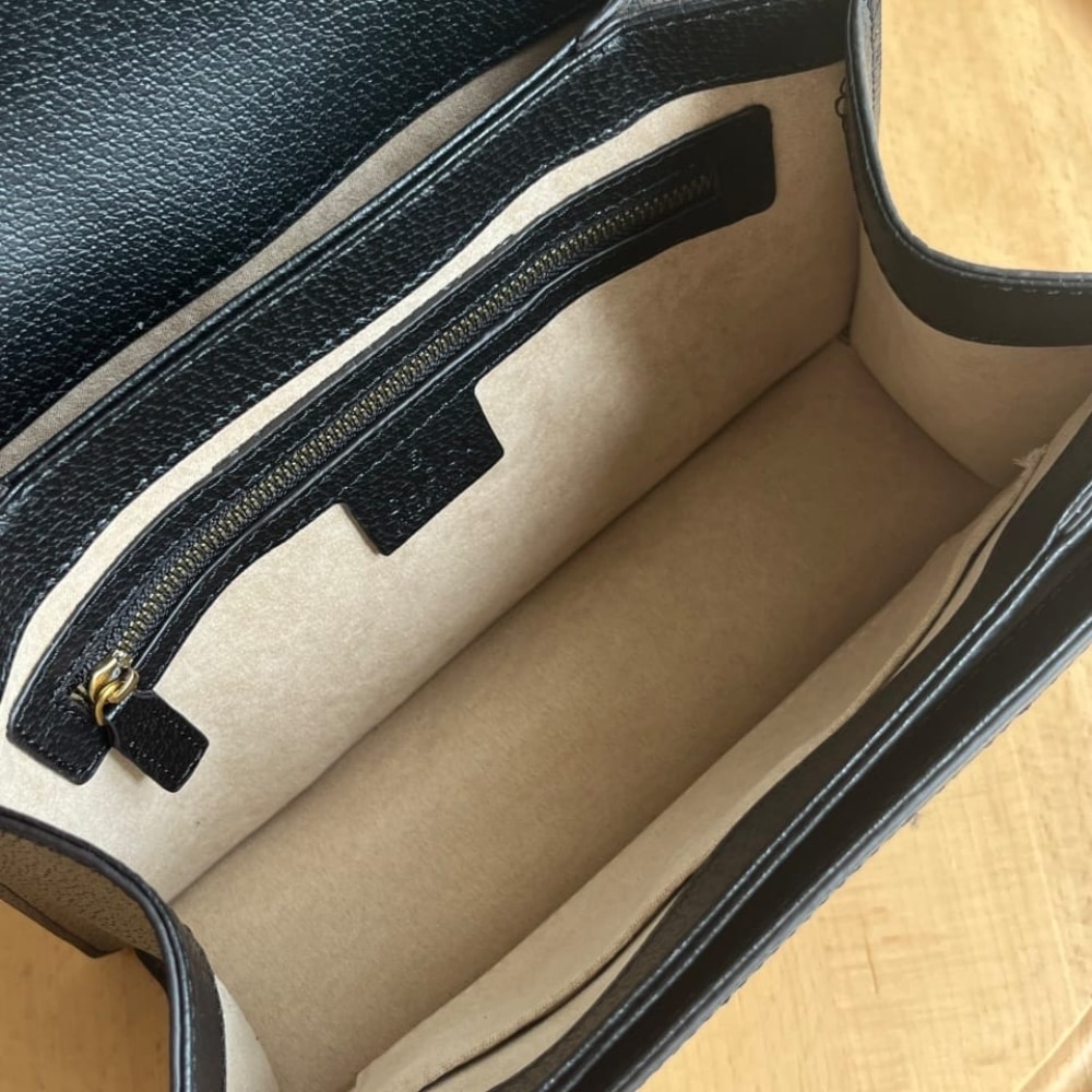 Gucci Queen Margaret Gg Small Top Handle Bag Black 25Cm