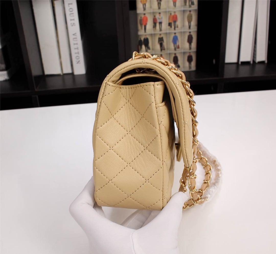 Chanel Classic Flap Beige Gold Hardware 25Cm