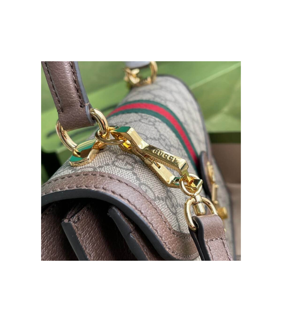 Gucci Ophidia Small Top Handle Bag With Web