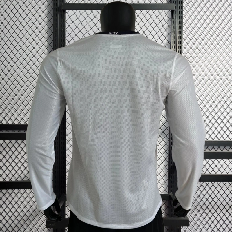 Retro player 2008-09 Manchester United Away Long Sleeves White Football jersey retro