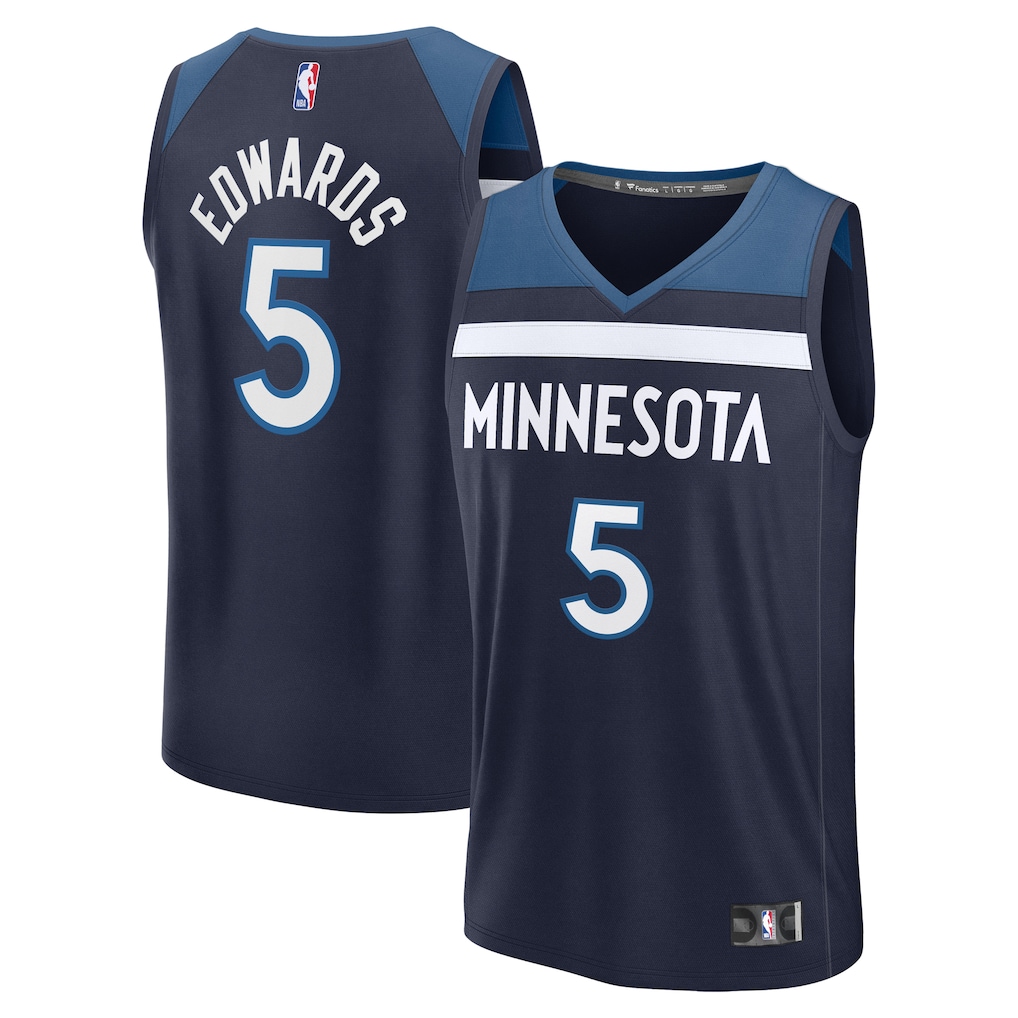 Men's Minnesota Timberwolves Anthony Edwards Fanatics Navy Fast Break Replica Player Jersey - Icon Edition