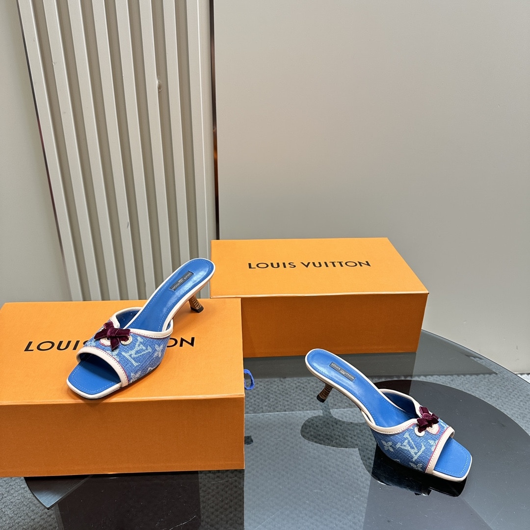 Louis Vuitton Kitten Mule Denim Blue