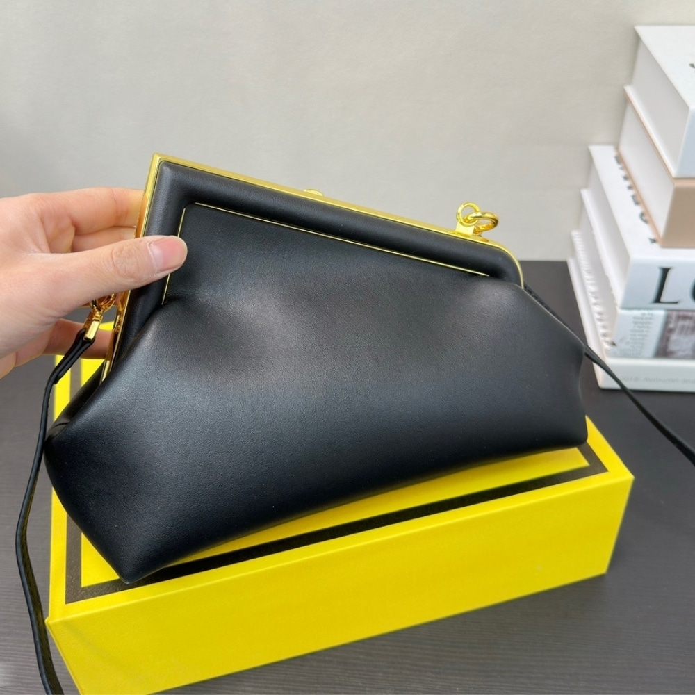 Fendi First Small Nappa Leather Bag Black 23Cm 8Bp129Abvef0Kur
