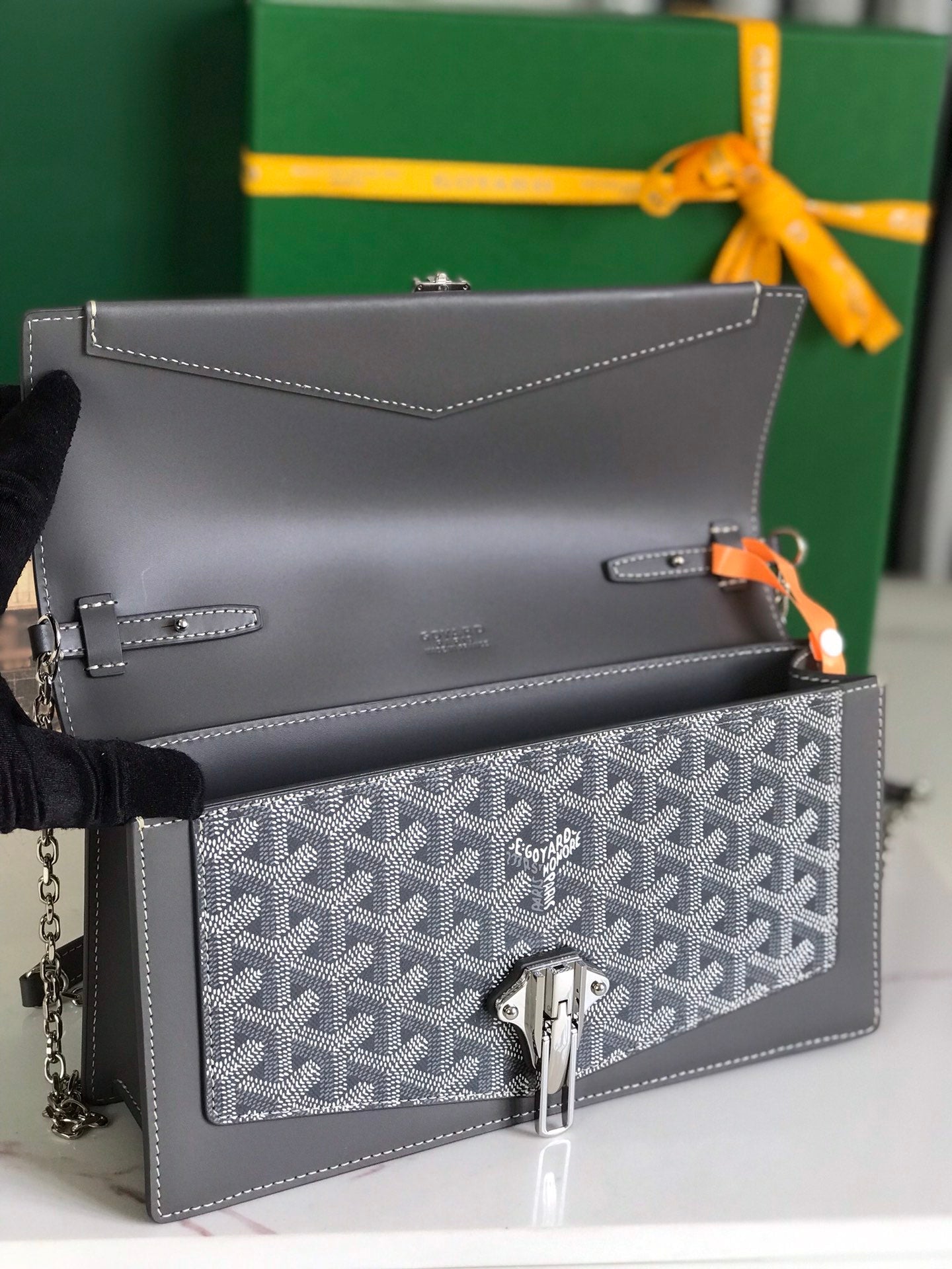 Goyard Duchesse Marie-Caroline Bag 25cm Gray Goyardine Canvas And Smooth Calfskin