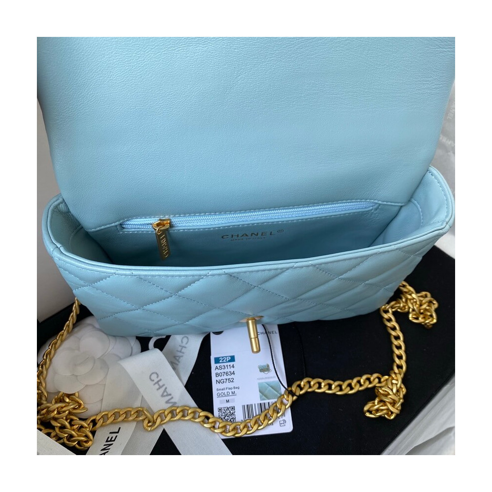 Chanel Small Flap Bag in Lambskin with Enamel CC
