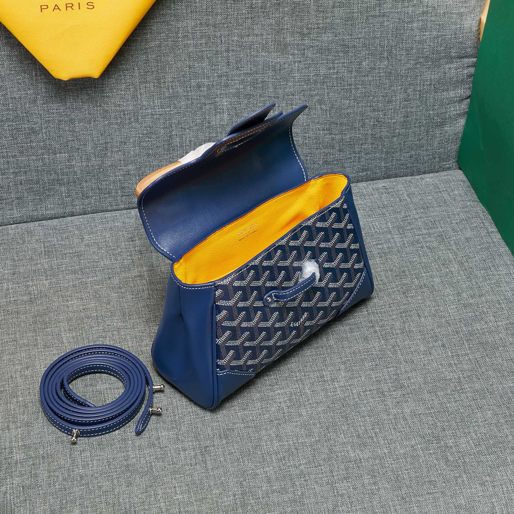 Goyard Saigon Souple Mini Bag Dark Blue Canvas 20cm