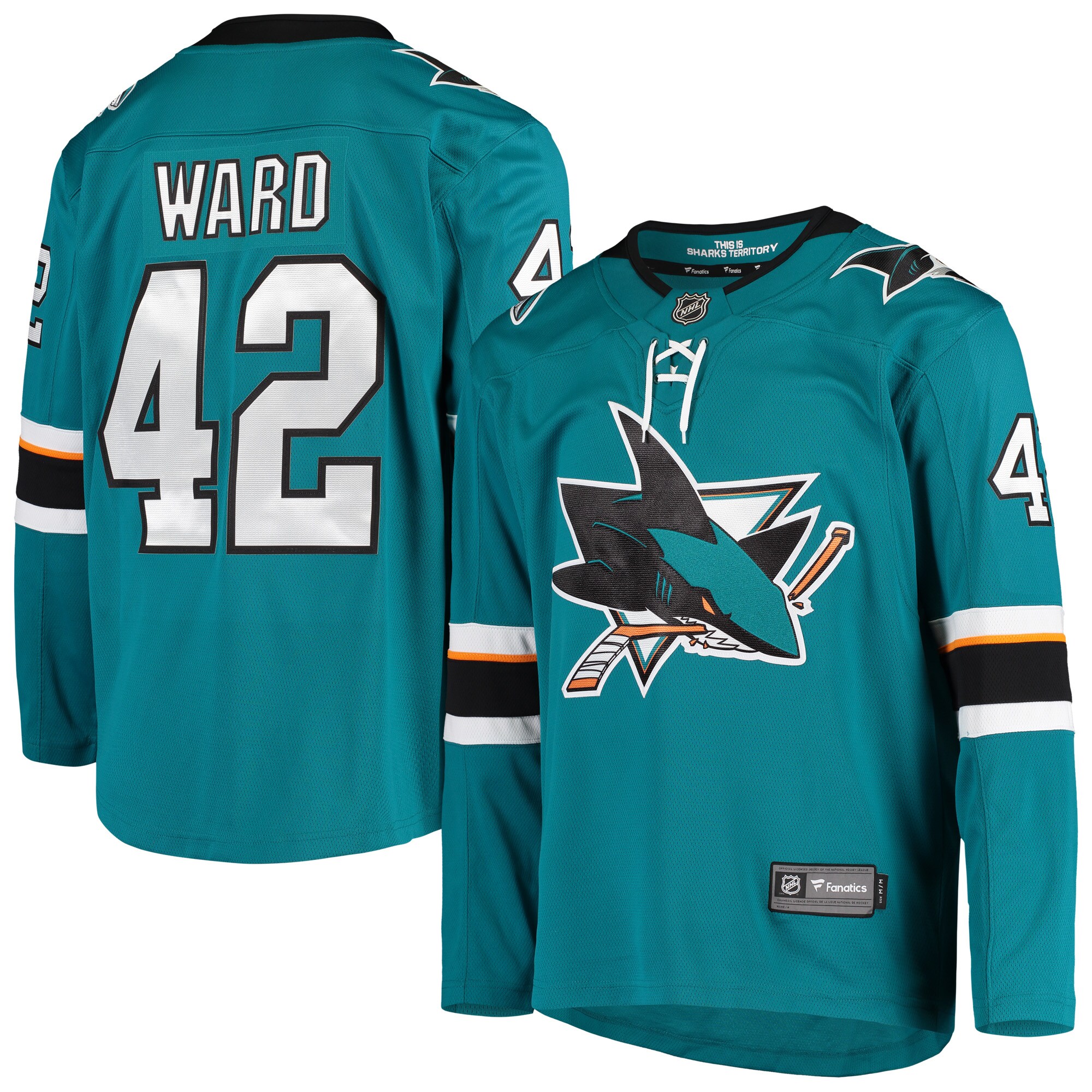Joel Ward San Jose Sharks Fanatics Breakaway Home Player Jersey – Teal
